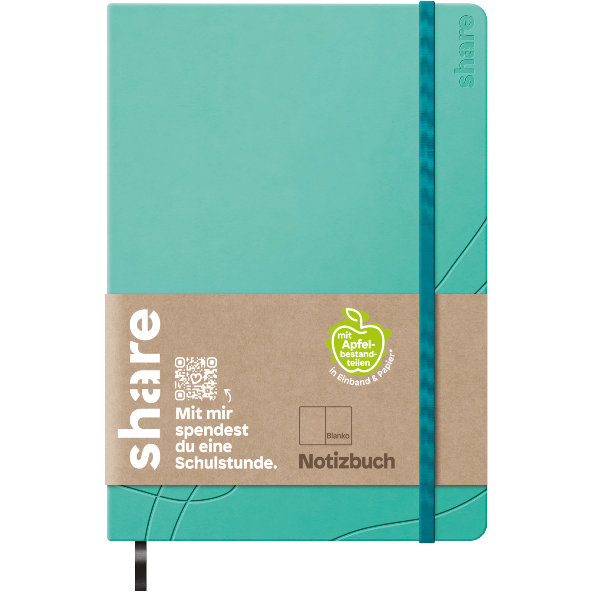 share Notizbuch DIN A6 blanko türkis 96 Bl.