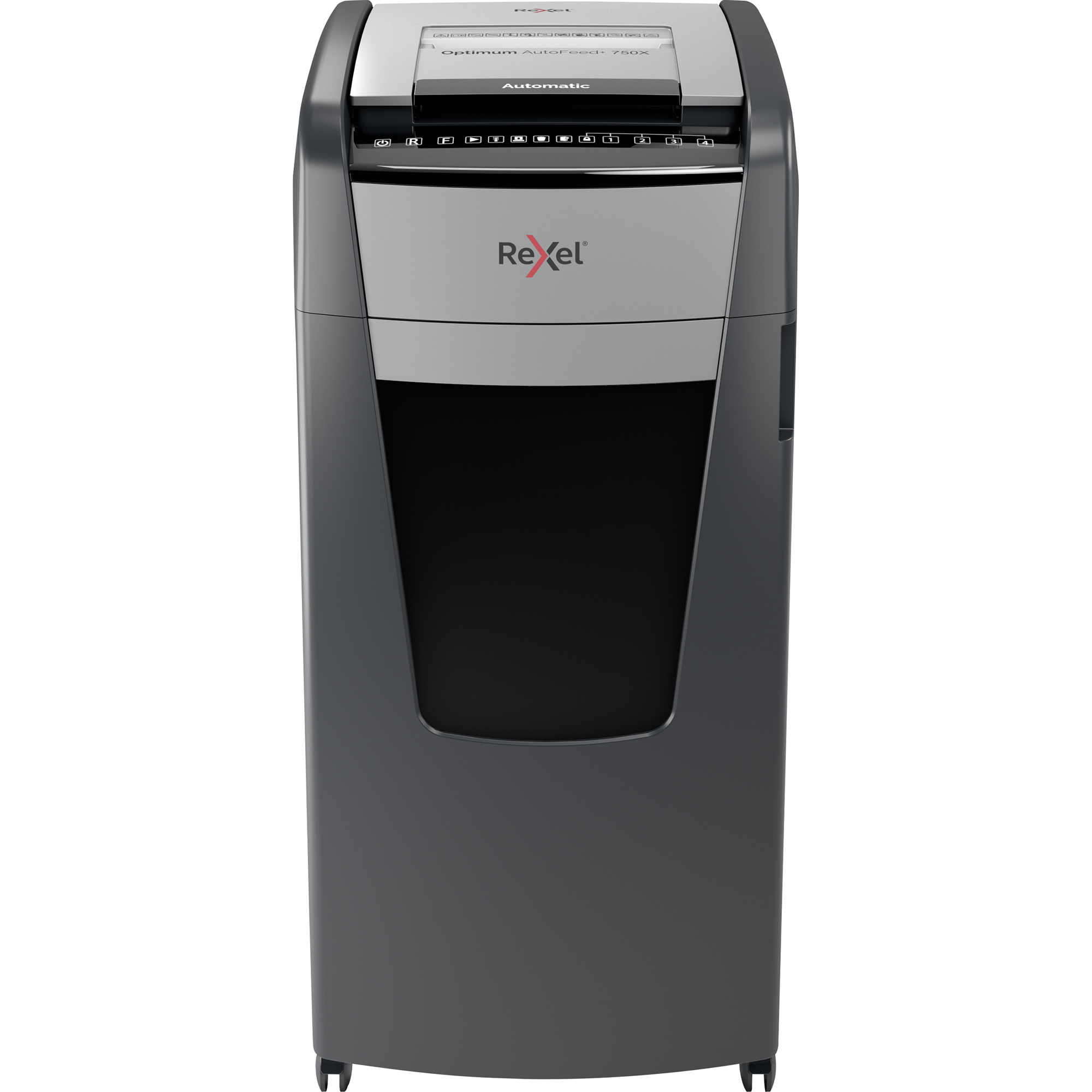Rexel® Aktenvernichter Optimum AutoFeed+ 750X P-4 Papier, Heftklammern, Büroklammern, Kreditkarten Partikelschnitt schwarz