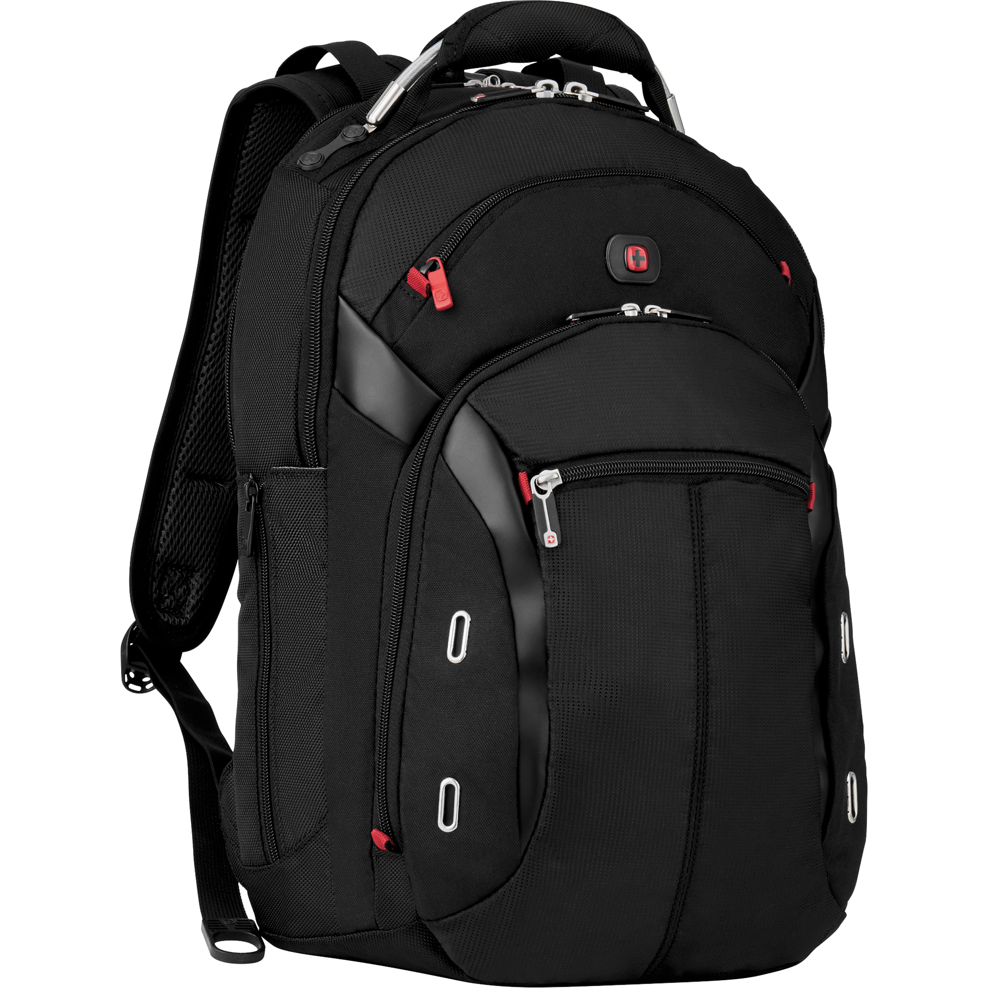 Wenger Notebookrucksack GIGABYTE 33 x 41 x 10 cm (B x H x T) Reißverschluss Hauptfach, Laptopfach, Tabletfach (bis 10"), optimiertem Organizerfach, Band für Trolleybefestigung Polyester schwarz