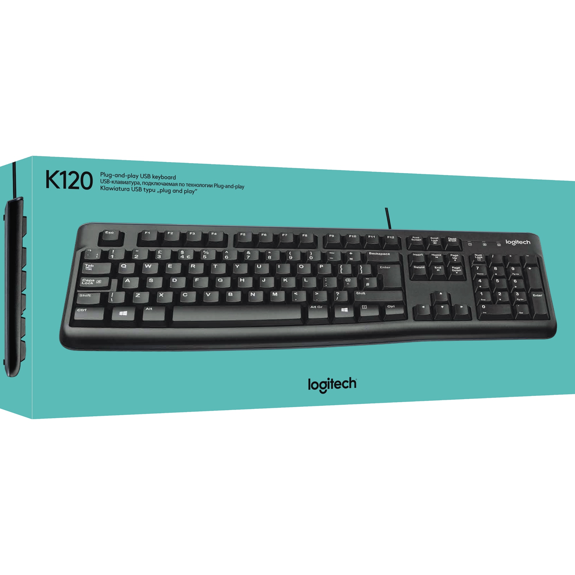 Logitech Tastatur K120 Windows® universell USB-A schwarz