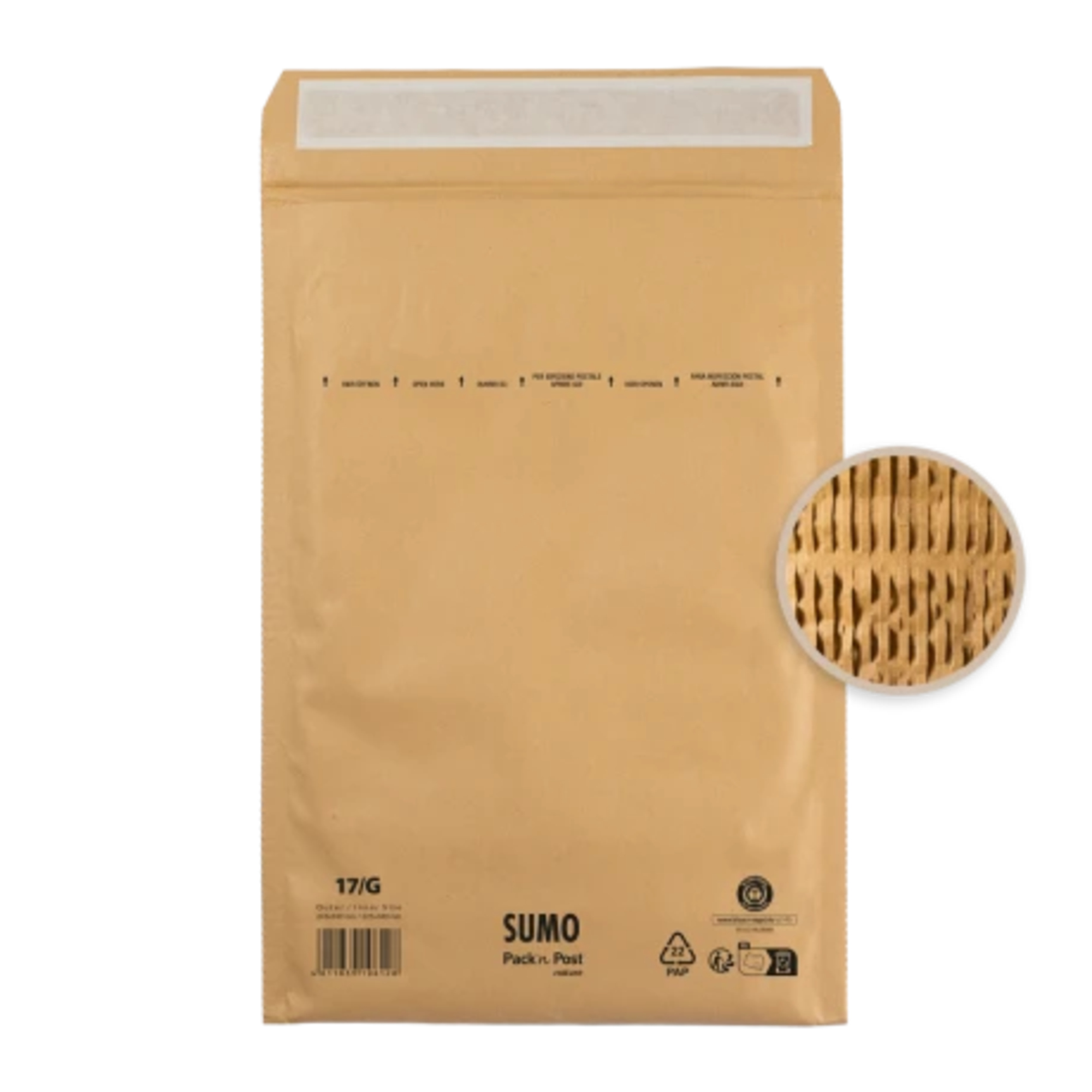 SUMO Papierpolstertasche G mit Haftklebung Papier, 100 % recycelt braun 50 St./Pack.