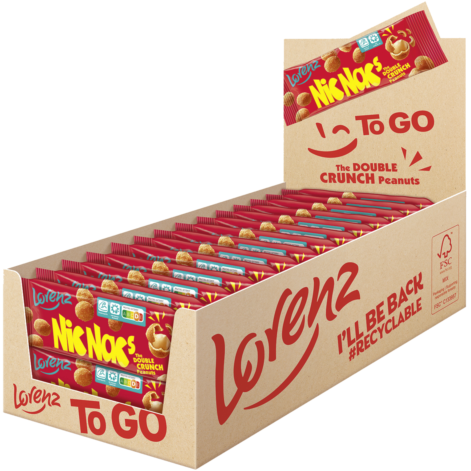 Nic Nac's Erdnüsse Original gesalzen, würzig Tüte 24 x 35 g/Pack.