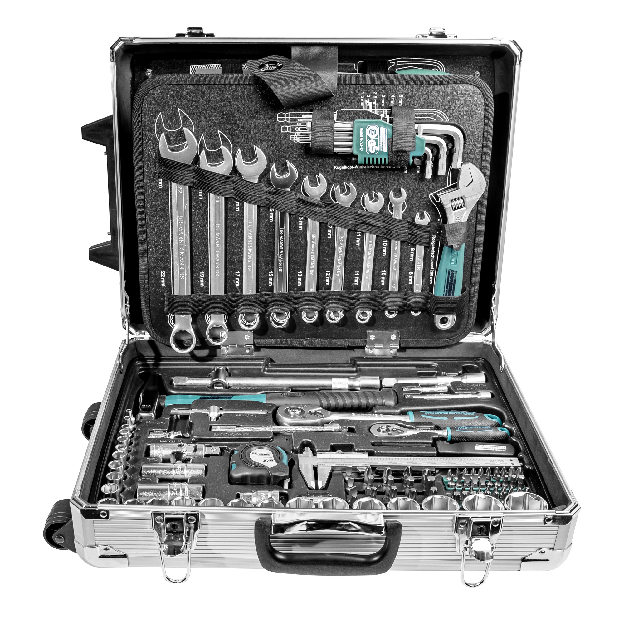 BRÜDER MANNESMANN Werkzeugkoffer 159 Werkzeuge Aluminium silber