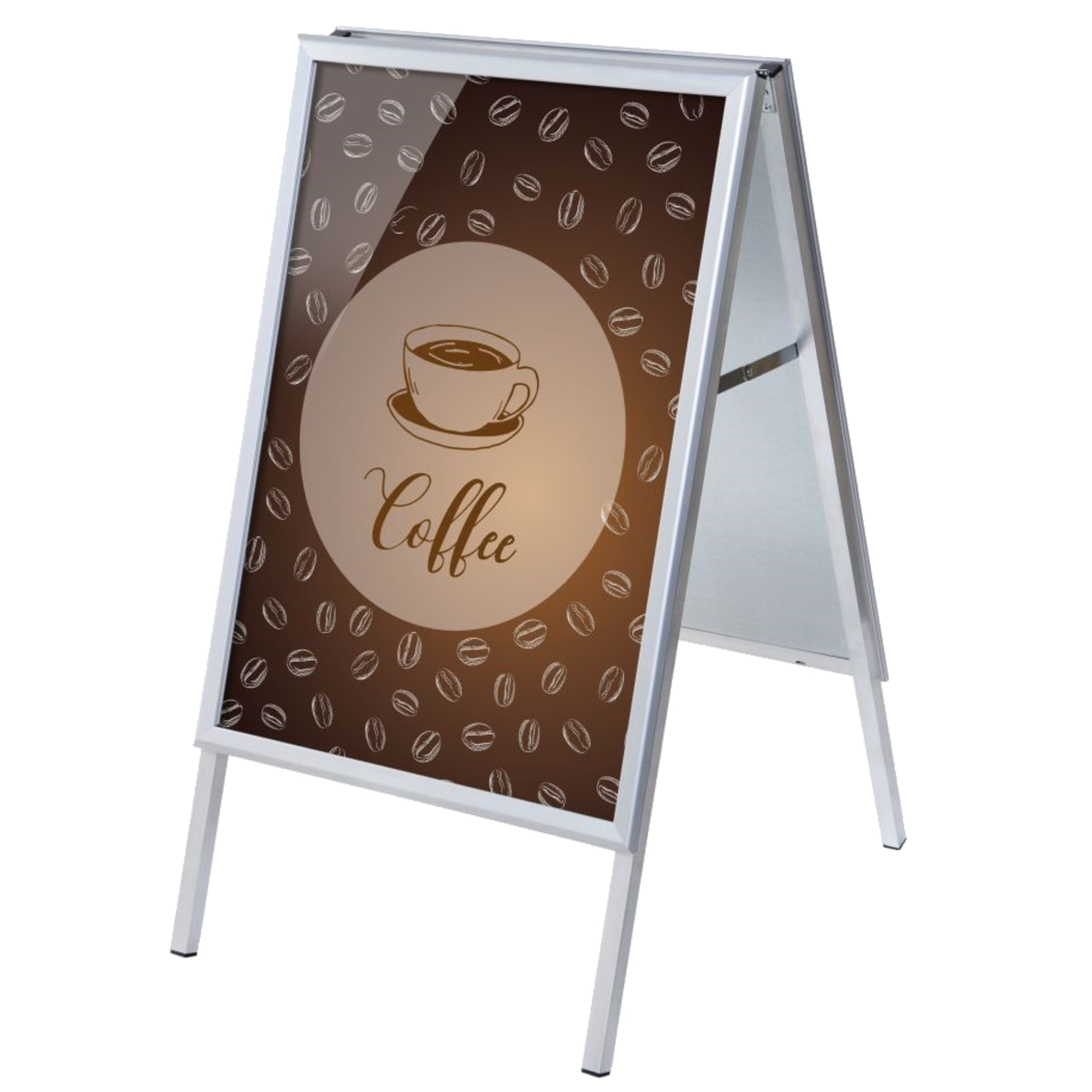 Showdown® Displays Kundenstopper 63,9 x 109,4 x 74,4cm (B x H x T) DIN A1 Aluminium silber