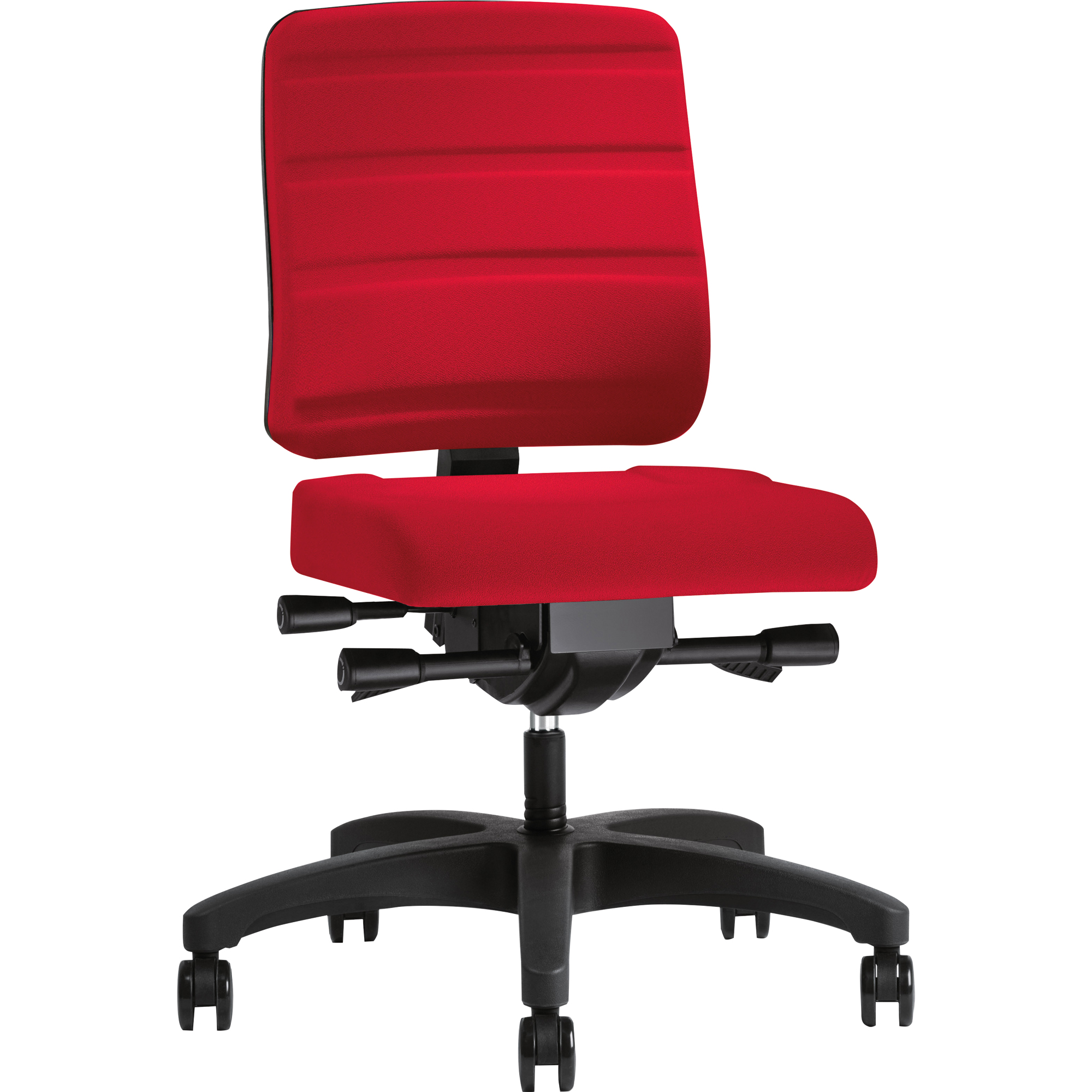 prosedia Bürodrehstuhl Yourope PRO 42-53cm Synchronmechanik Rolle hart gebremst (für Teppichboden) optionales Zubehör: Armlehnen O991: FIX, O994: 4D Kunststoff rot