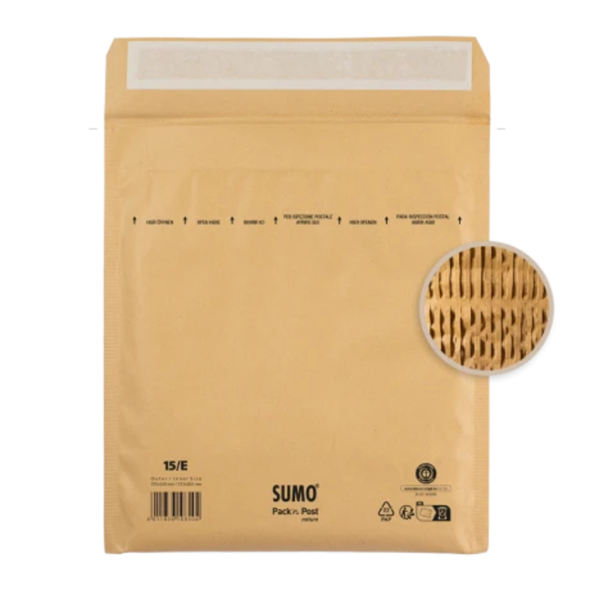 SUMO Papierpolstertasche E mit Haftklebung Papier, 100 % recycelt braun 50 St./Pack.