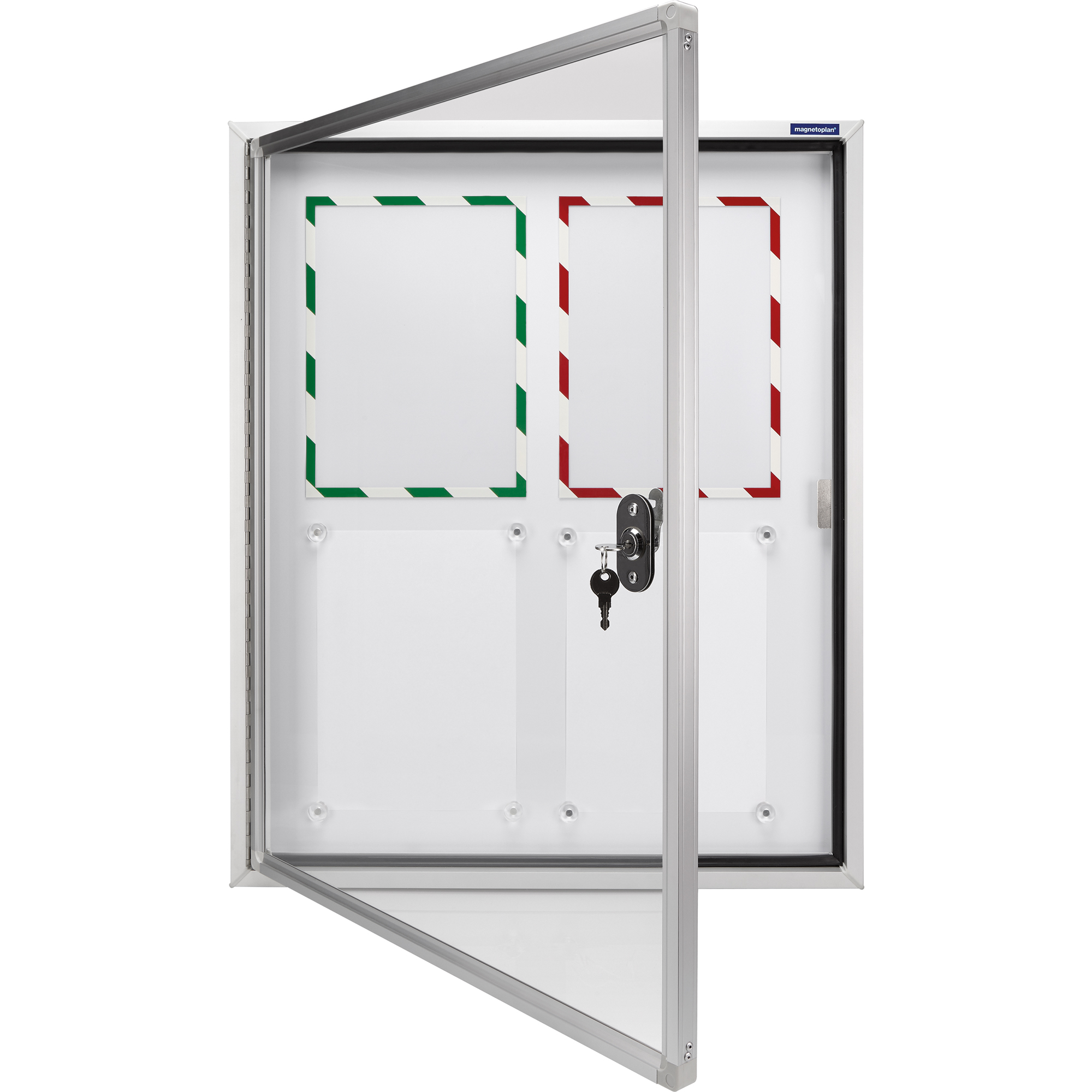 magnetoplan® Schaukasten CC Außenbereich 115 x 112,5 x 6,5 cm (B x H x T) 12 x DIN A4 mit Schloss Aluminium