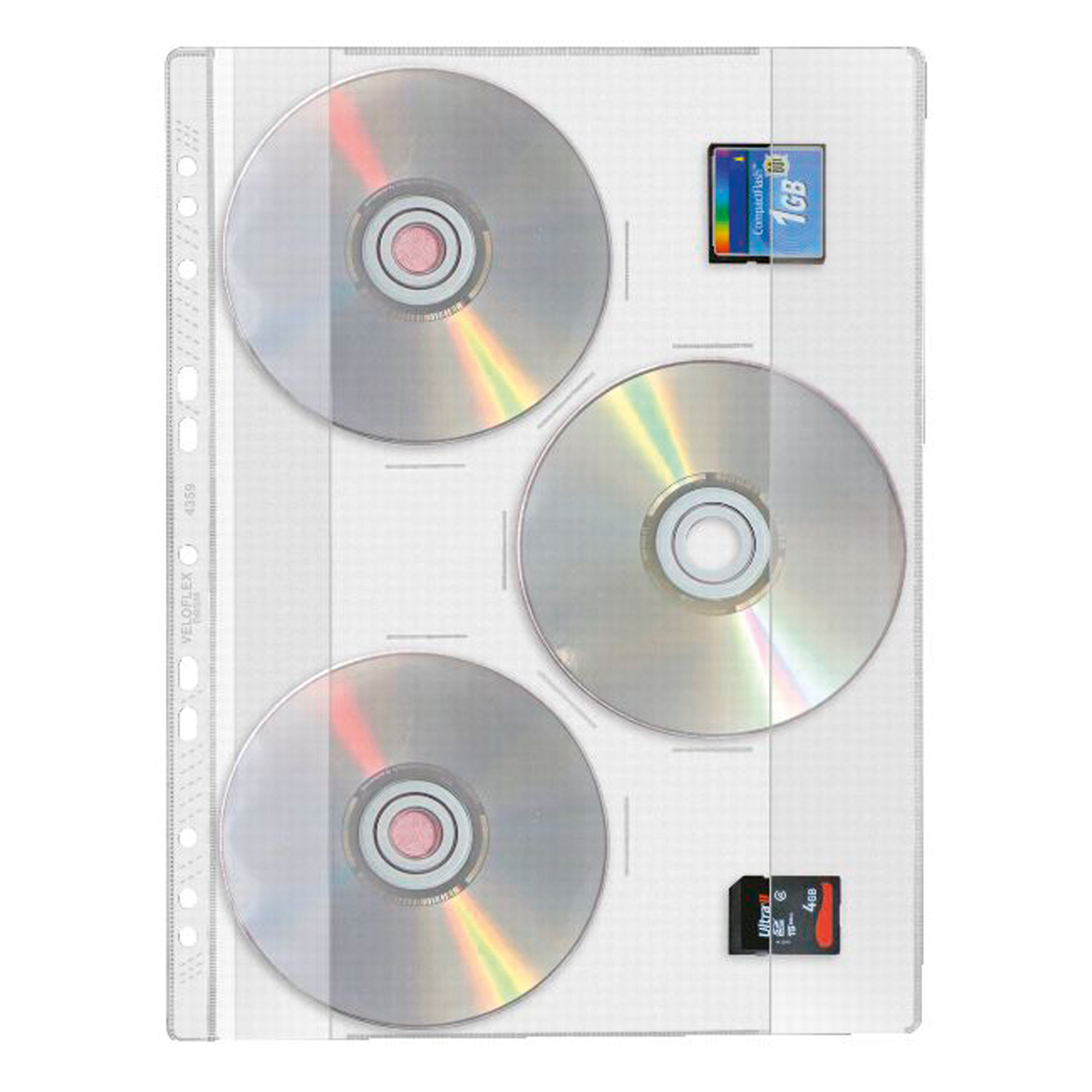 Veloflex CD/DVD Hülle 23 x 30,7 cm (B x H) Polypropylen transparent 10 St./Pack.
