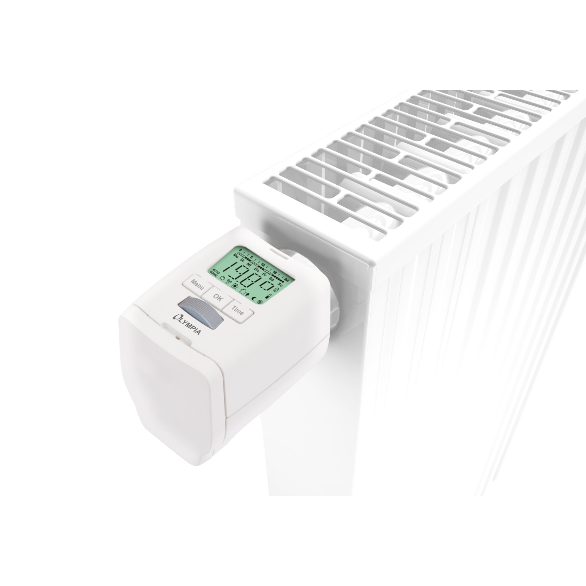 Olympia Thermostat Heizkörperventile Gewindemaß M30 x 1,5 mm AA/Mignon inkl. 3 Adaper (RA, RAV, RAVL)