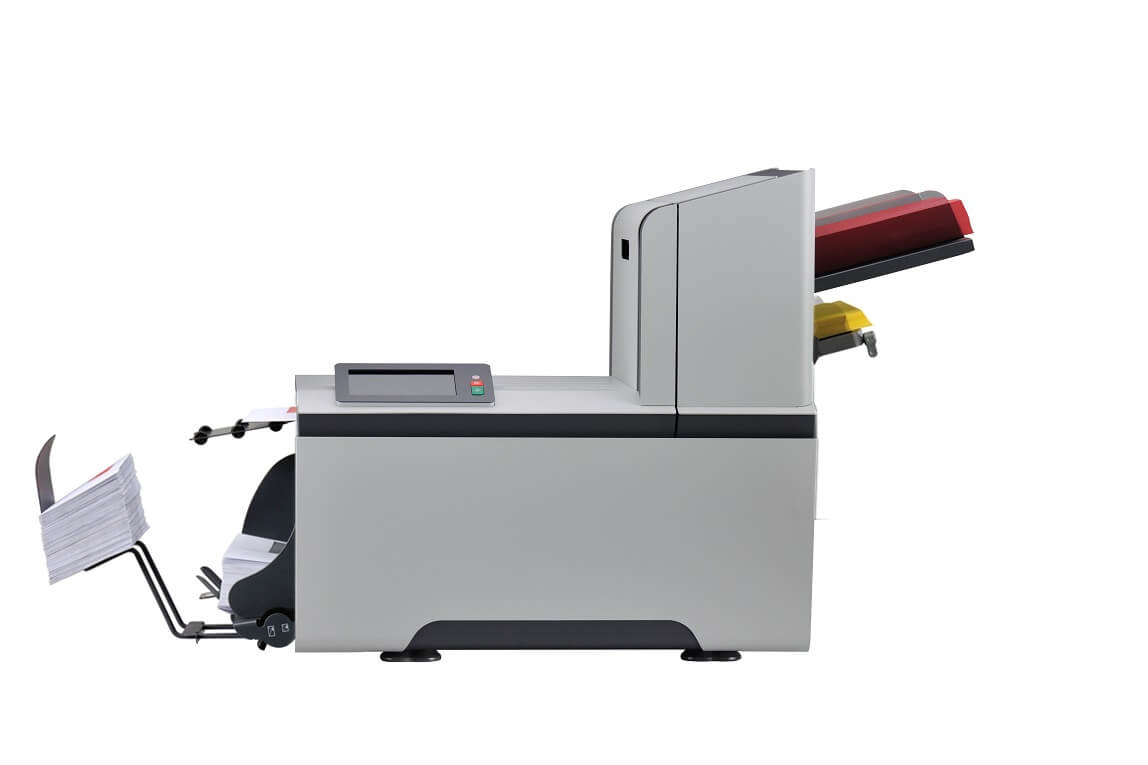 Quadient Kuvertiermaschine DS-77iQ, ehemals Neopost, automatische Briefkuvertierung für hohe Volumen und Geschwindigkeit