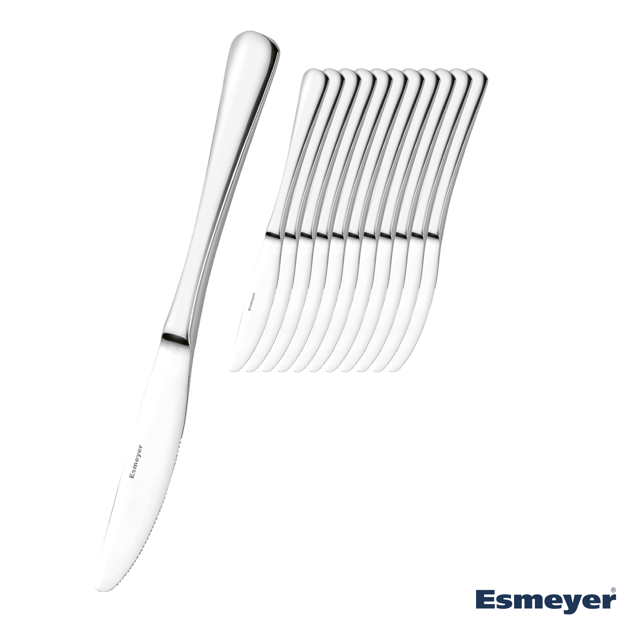 Esmeyer® Messer SYLVIA Einweg 20,4cm Edelstahl 18/0, poliert silber 12 St./Pack.