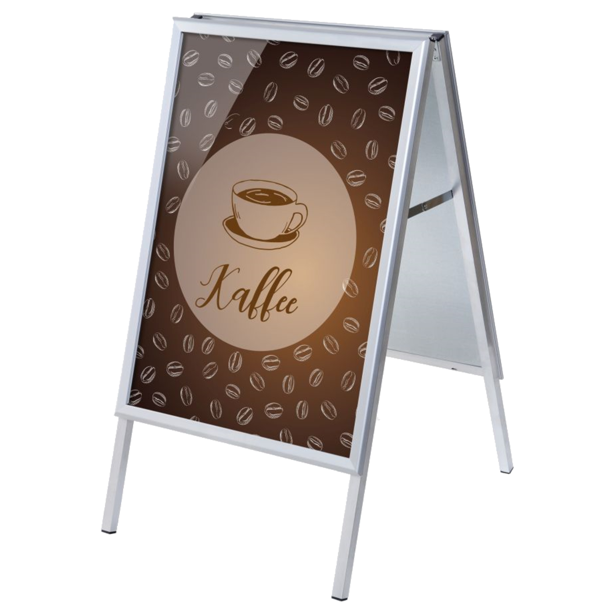 Showdown® Displays Kundenstopper 63,9 x 109,4 x 74,4cm (B x H x T) DIN A1 Aluminium silber