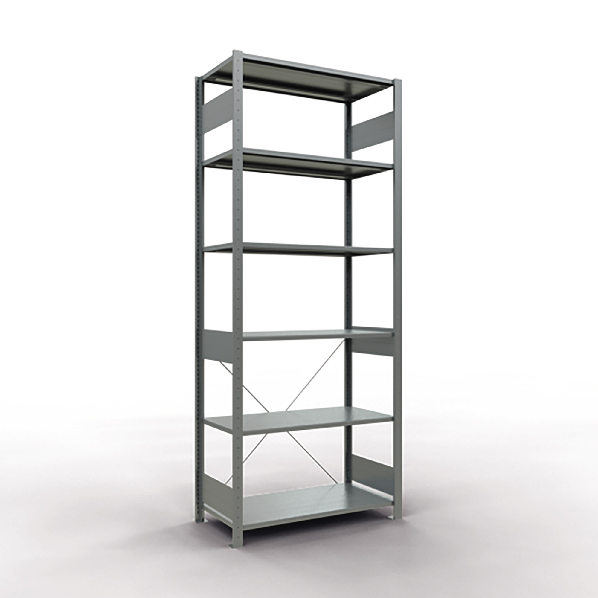 SCHULTE Grundregal MULTIplus150 1.000 x 2.500 x 500 mm (B x H x T) 6 Fachböden 150kg inkl. Abdeckkappen, Klemmfüße Stahl