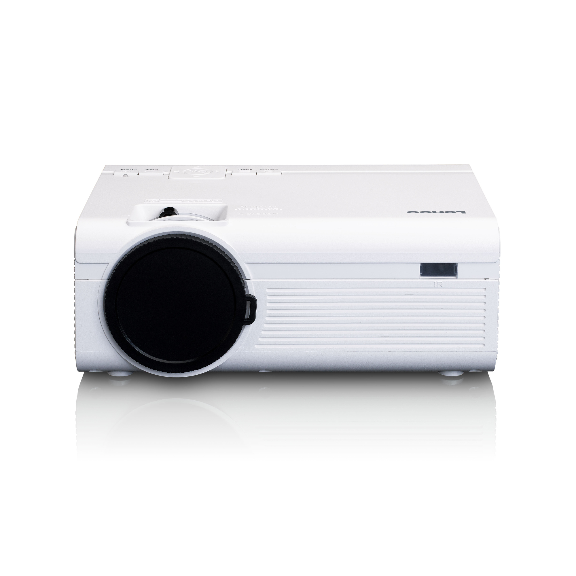 Lenco Beamer LPJ-280WH 20,3 x 8,2 x 15 cm (B x H x T) 2 x HDMI, AV-IN, VGA, USB, 3,5 mm Klinkenbuchse 2.800lm 800 x 400 Pixel DVD-Player integriert weiß