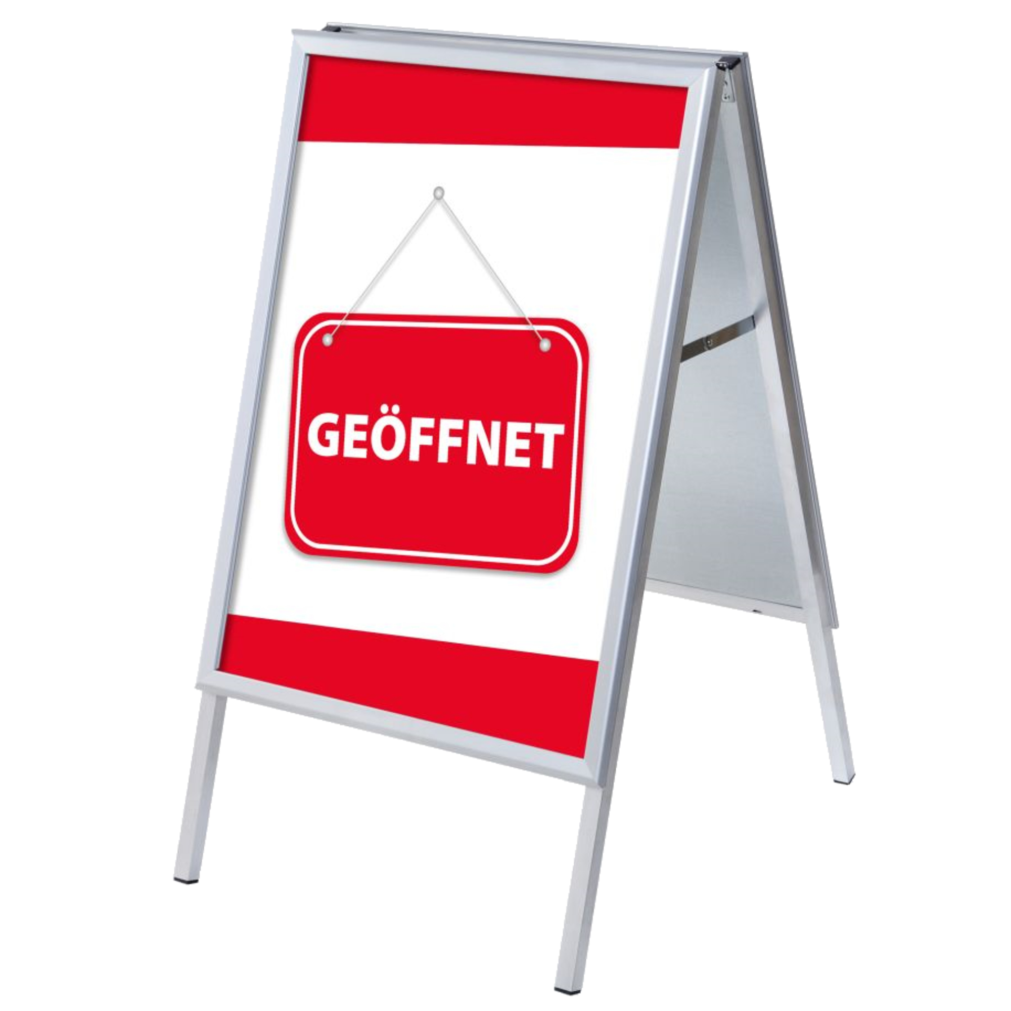 Showdown® Displays Kundenstopper 63,9 x 109,4 x 74,4 cm (B x H x T) DIN A1 Aluminium silber
