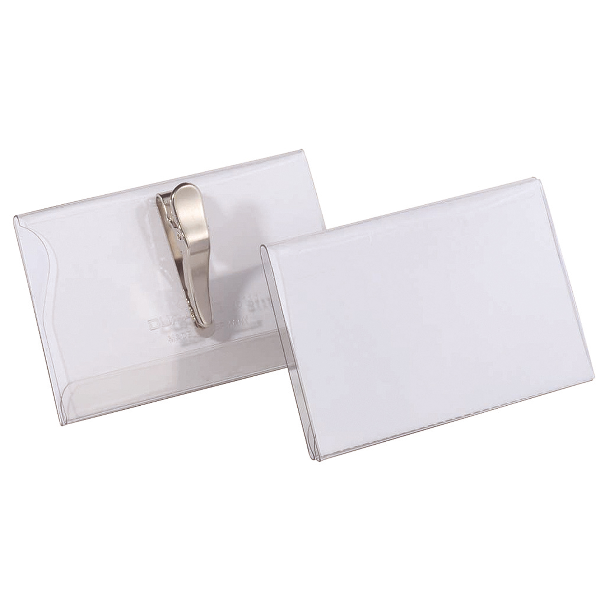 DURABLE Namensschild 90 x 54 mm (B x H) drehbare Krokoklemme transparent 25 St./Pack.