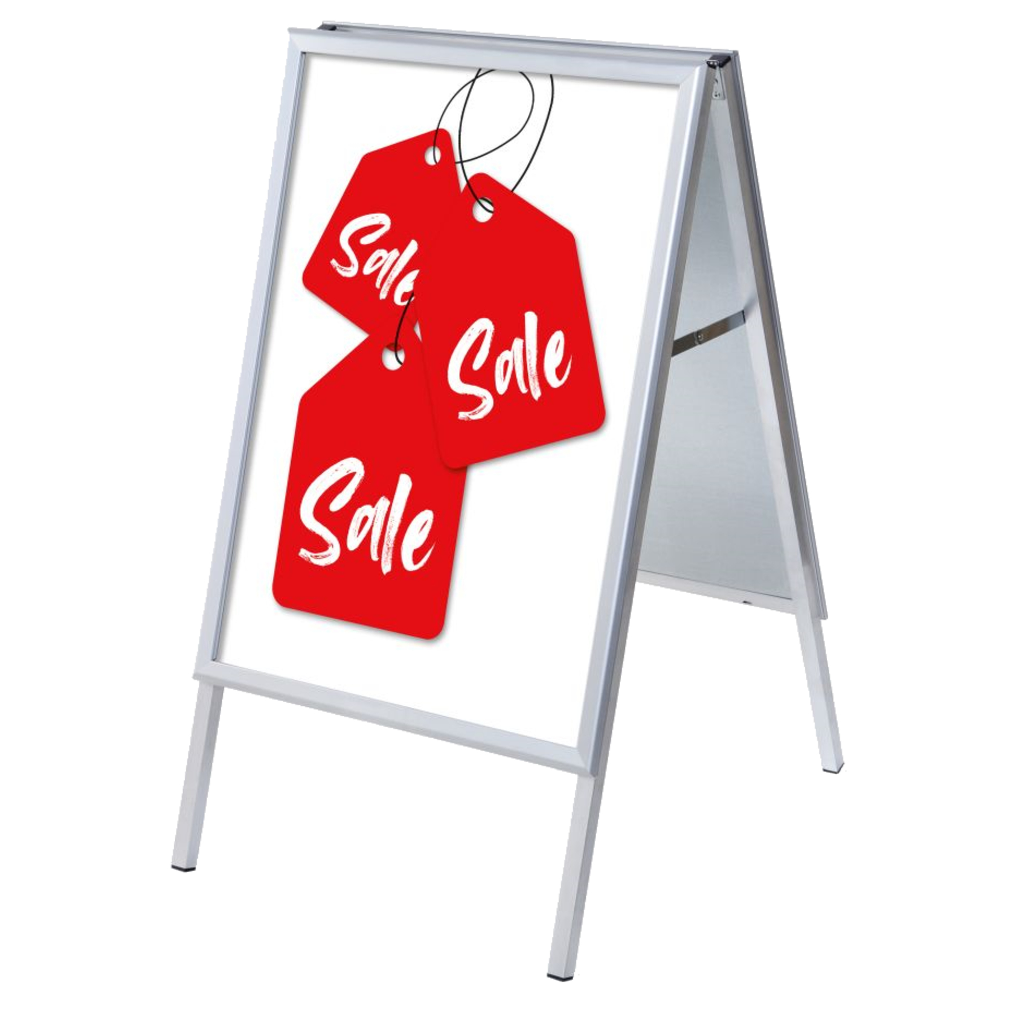 Showdown® Displays Kundenstopper 63,9 x 109,4 x 74,4 cm (B x H x T) DIN A1 Aluminium silber