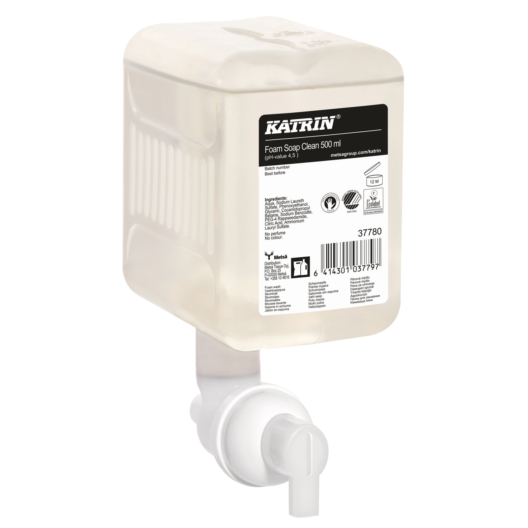 Katrin Schaumseife Clean neutral dermatologisch getestet 4,5 Kartusche Kunststoff 0,5l