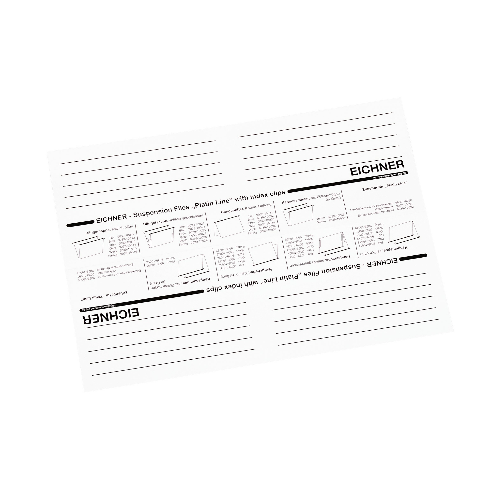 EICHNER Einsteckkarte 30 x 21,5 cm (B x H) weiß 50 St./Pack.