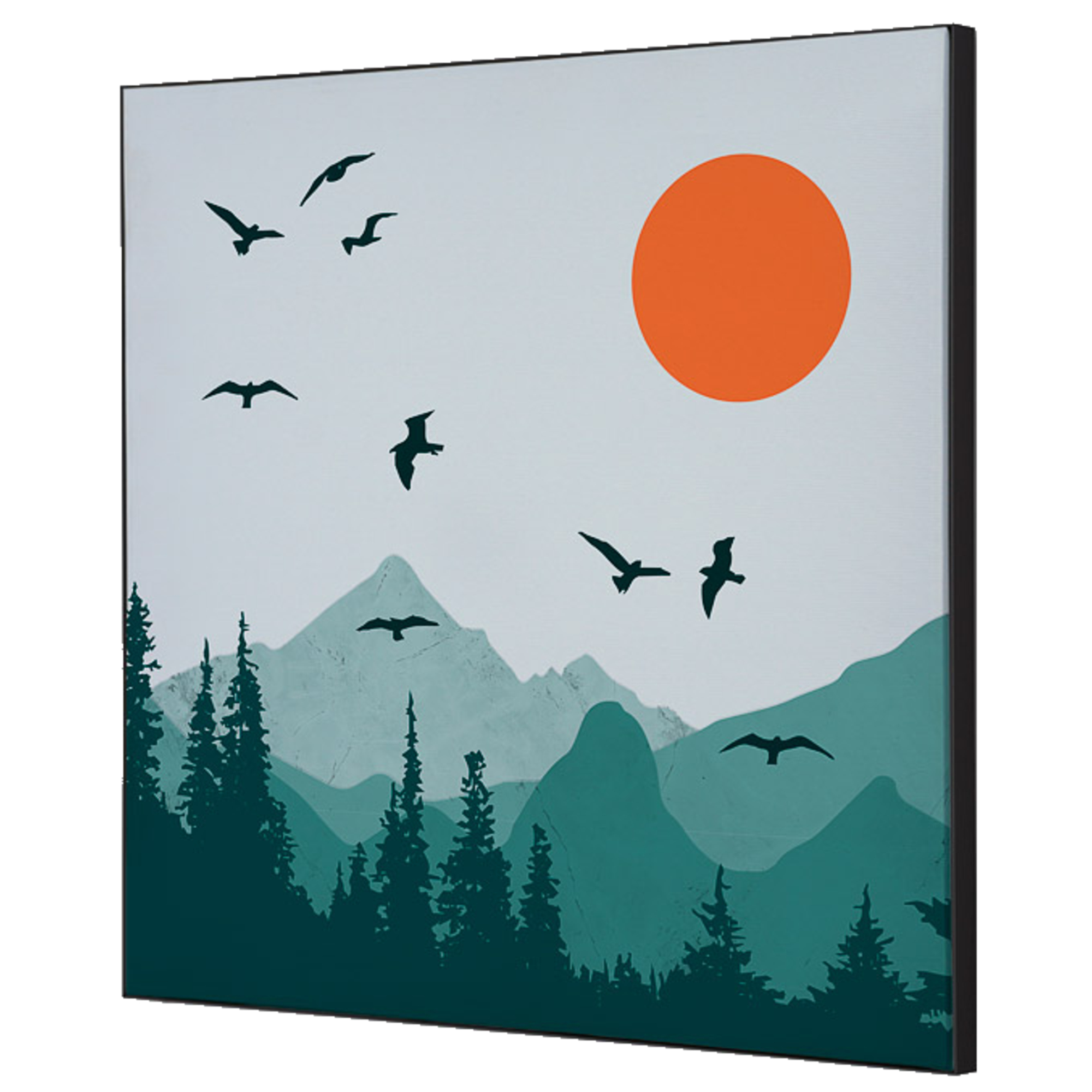 Showdown® Displays Dekobild Sonne und Vögel 40 x 40 cm (B x H) Holz