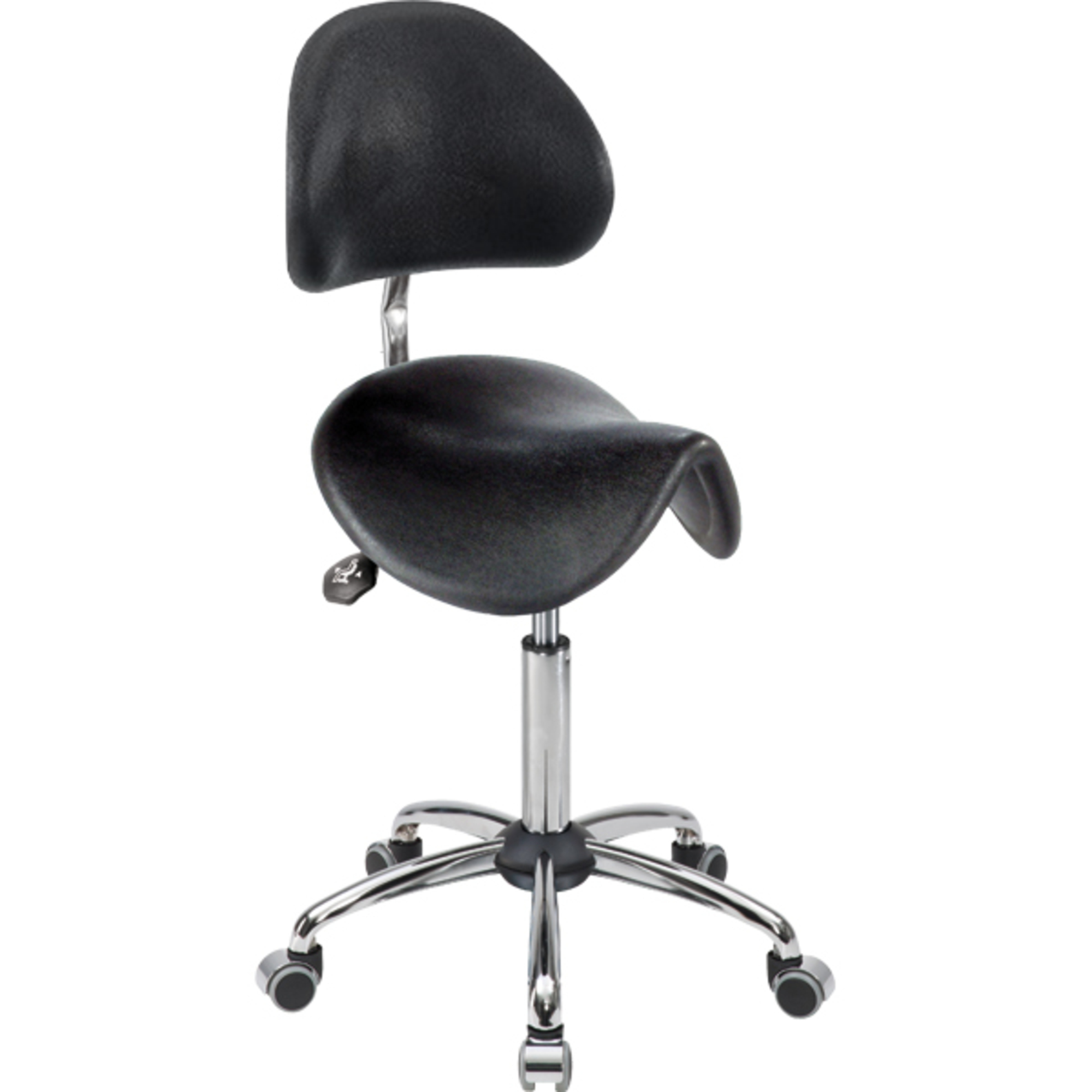 meychair Sitzhocker Assistant Basic Sattel Farbe der Sitzfläche: schwarz Farbe des Fußkreuzes: chrom