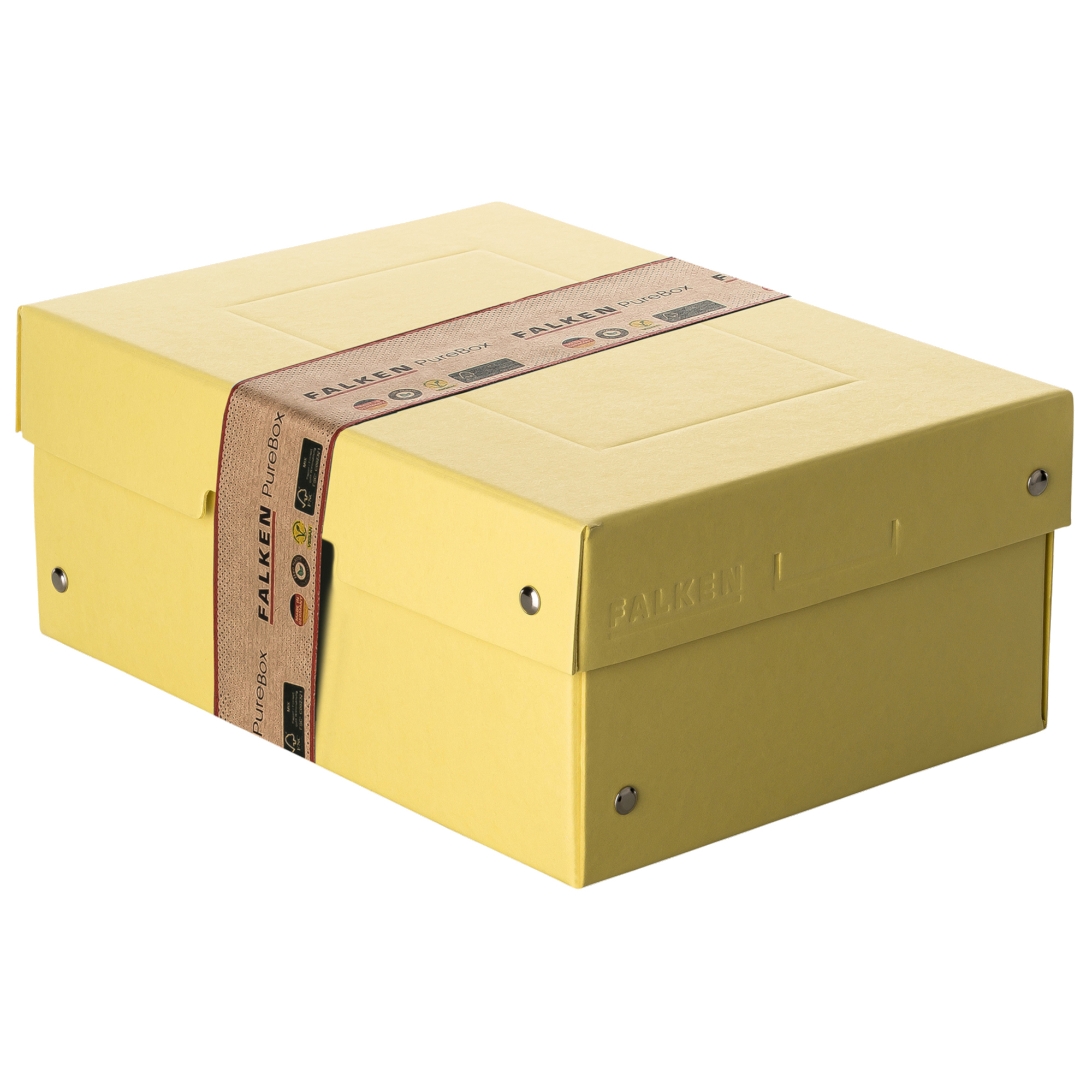Falken Aufbewahrungsbox PureBox Pastell 18 x 10 x 25 cm (B x H x T) DIN A5 Pappe pastellgelb