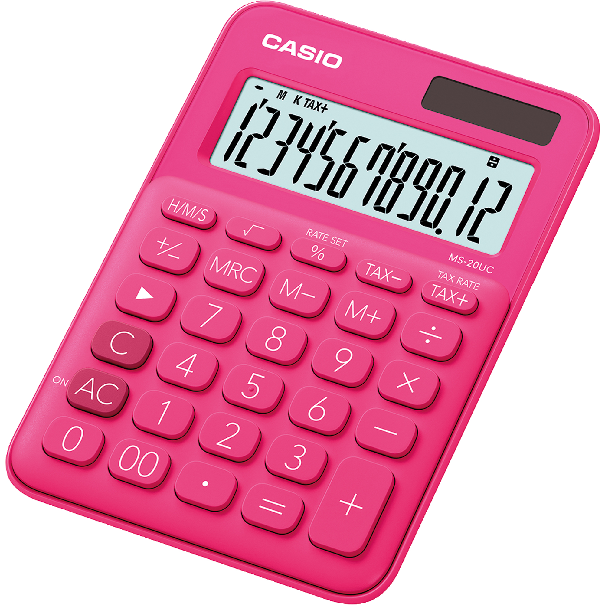 CASIO® Tischrechner MS-20UC 105 x 23 x 149,5 mm (B x H x T) Batterie, Solar-Energie rot