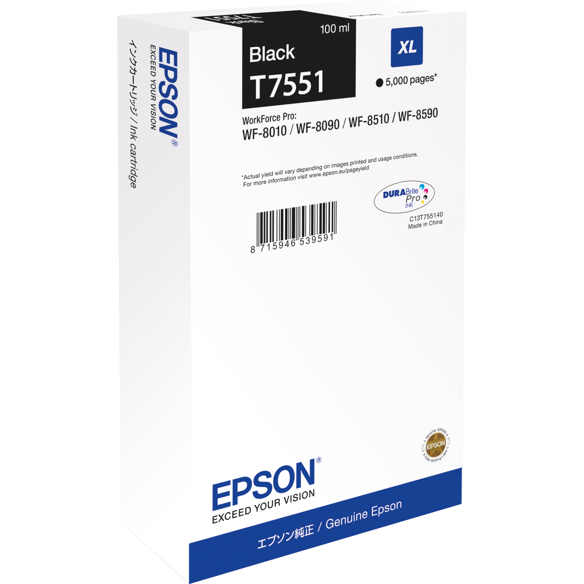 Epson Tintenpatrone Originalzubehör T7551 ca. 5.000 Seiten schwarz 100ml