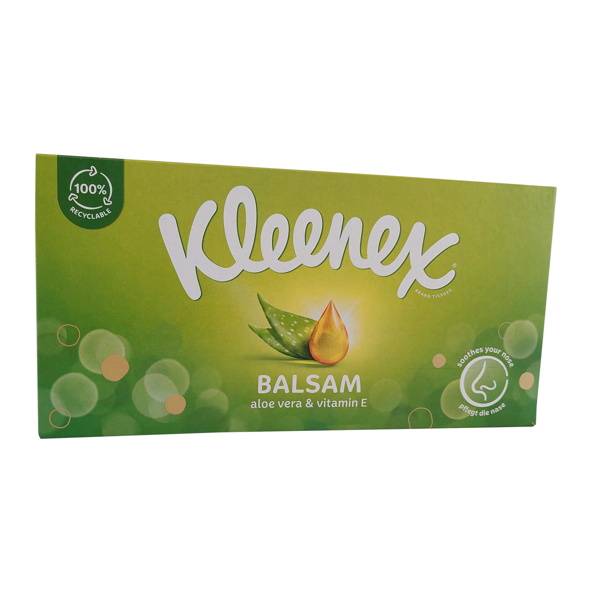 Kleenex® Papiertaschentücher Balsam 20 x 20 cm (B x H) 4-lagig Zellstoff, 100 % recycelbar weiß 56 St./Pack.