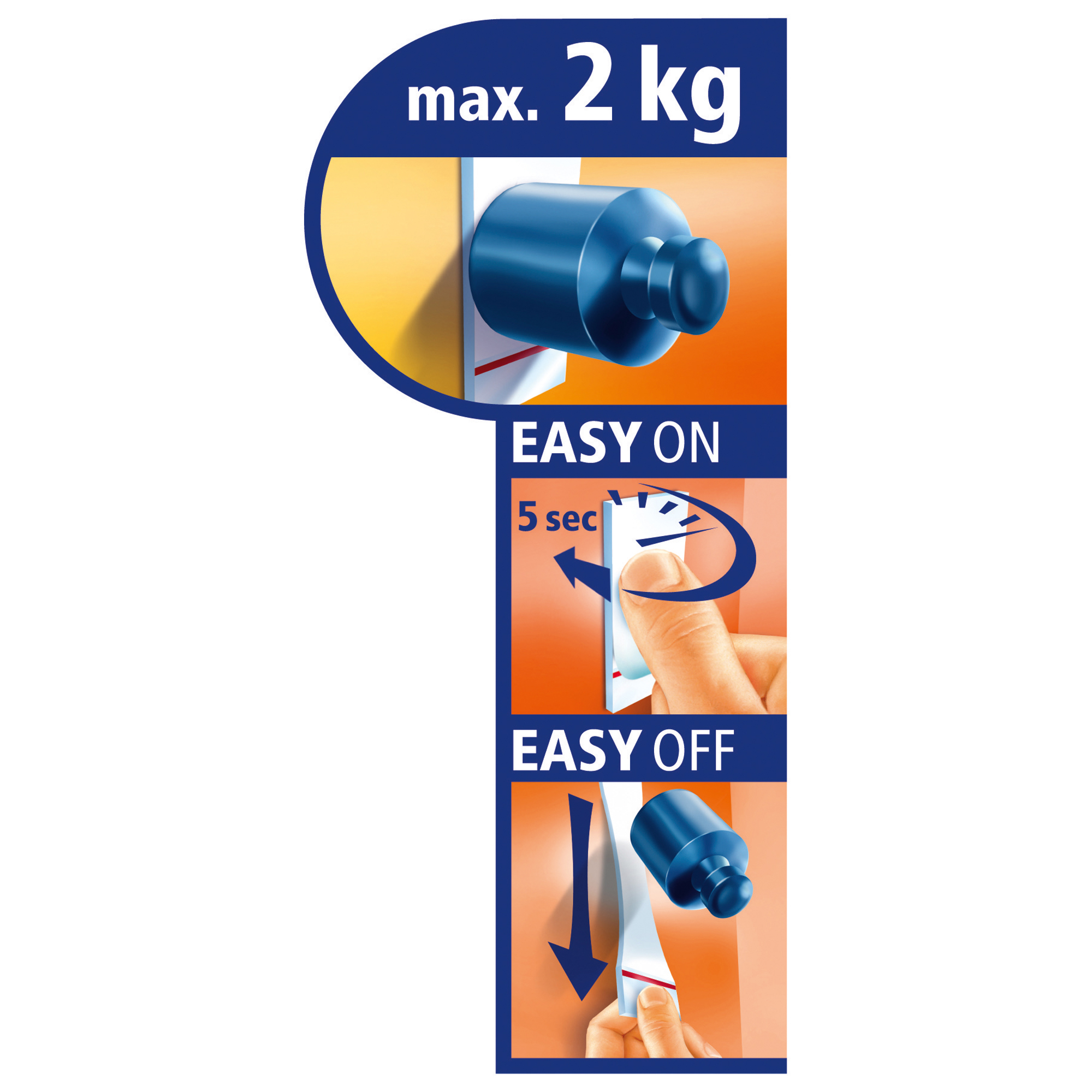 tesa® Klebepad Powerstrips® Large 20 x 50 mm (B x L) weiß 10 St./Pack.