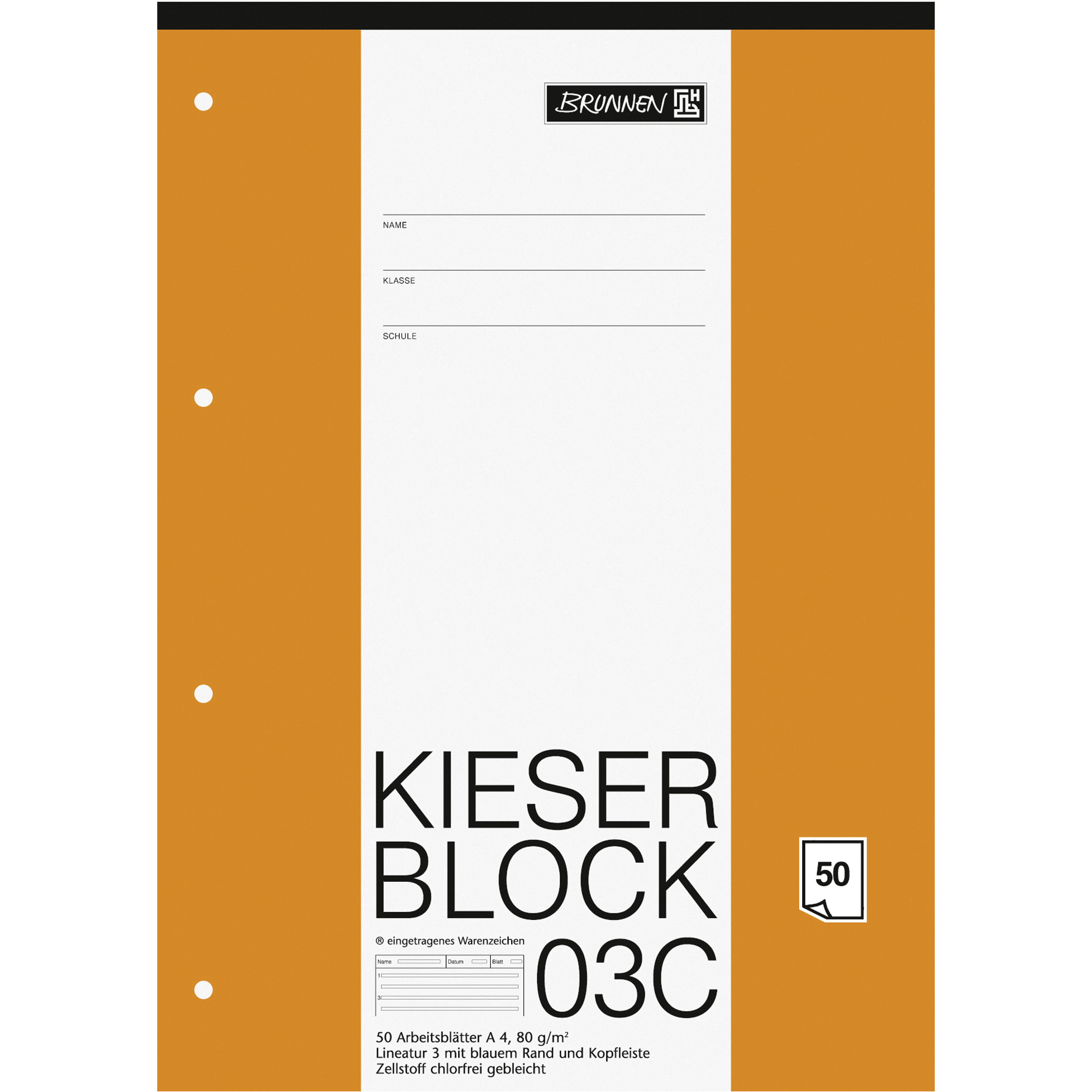 BRUNNEN Schulblock DIN A4 liniert 80g/m²