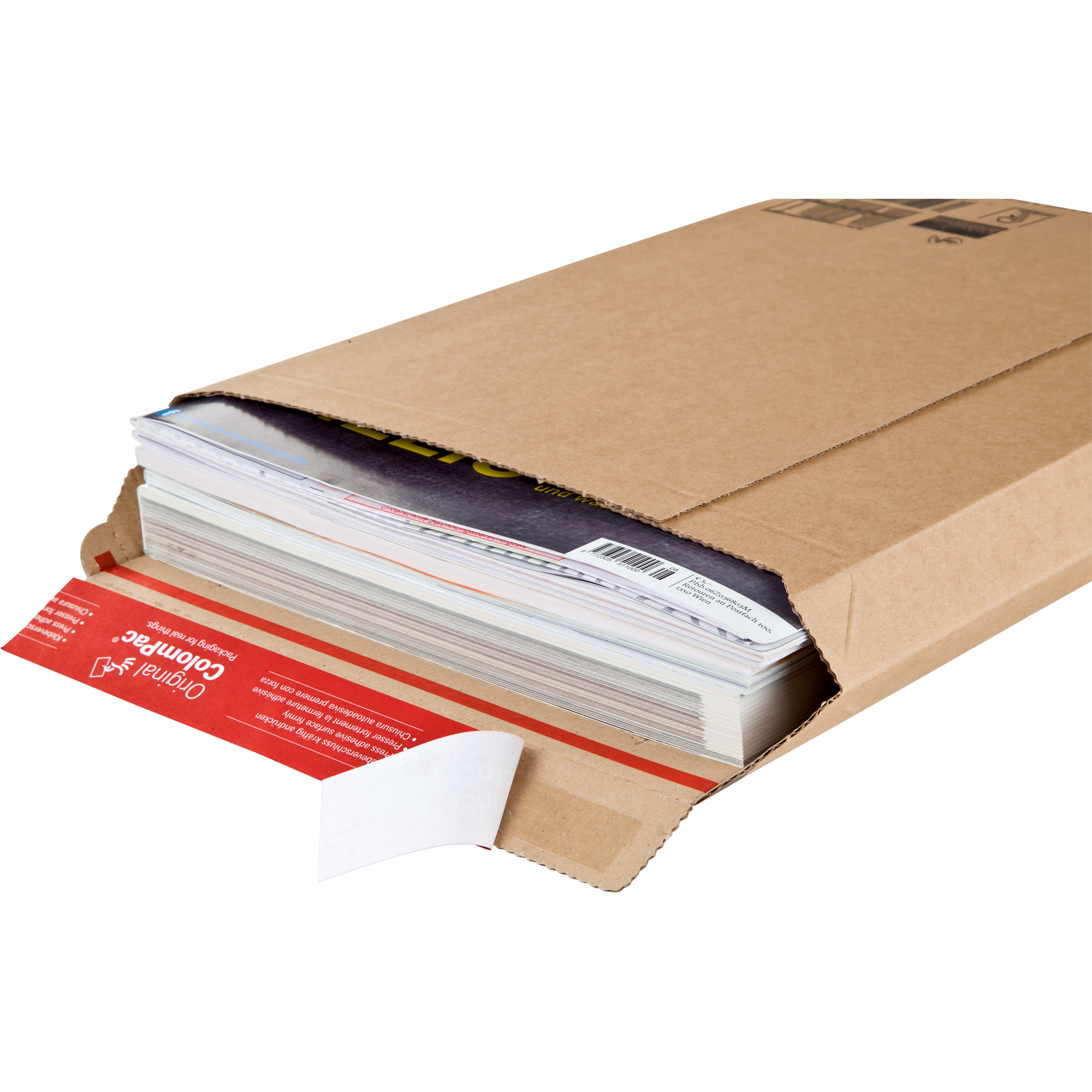 ColomPac® Versandtasche Rigid Plus 340 x 500 x -50 mm (B x H x T) mit Haftklebung ohne Fenster braun