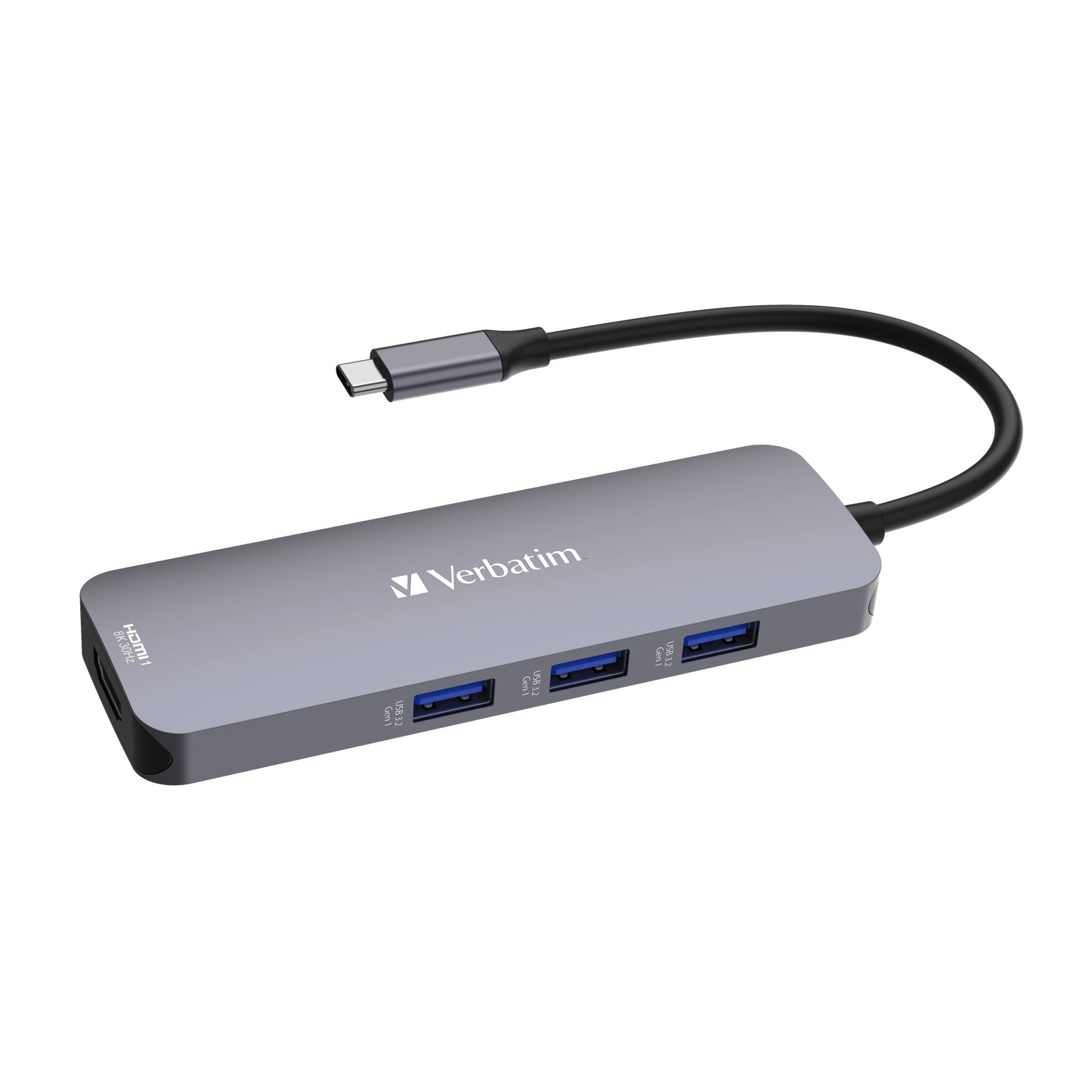 Verbatim USB-Hub CMH-08 USB-C grau/schwarz