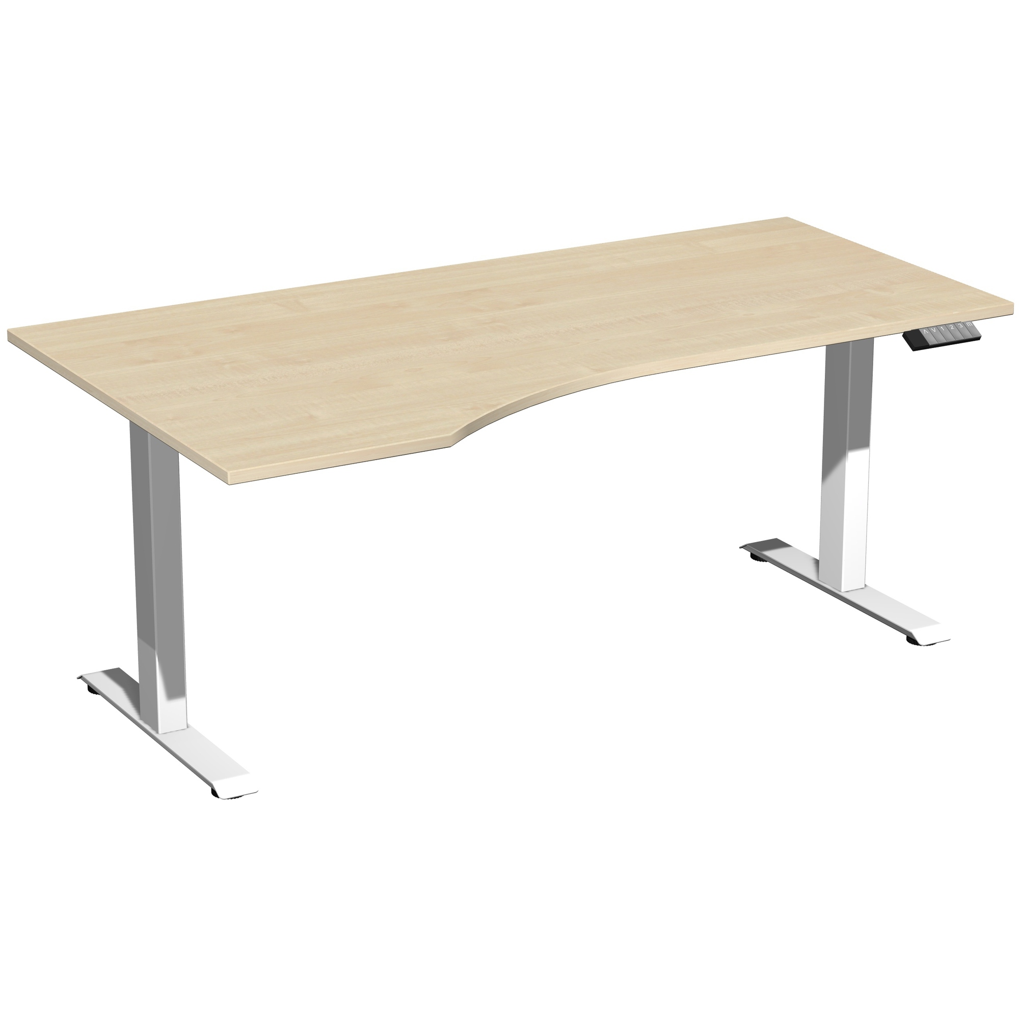 Geramöbel Schreibtisch Elevate Basic Maße: 1.800 x 730-1.230 x 1.000 mm (B x H x T) Dreischicht-Feinspan, melaminharzbeschichtet ahorn