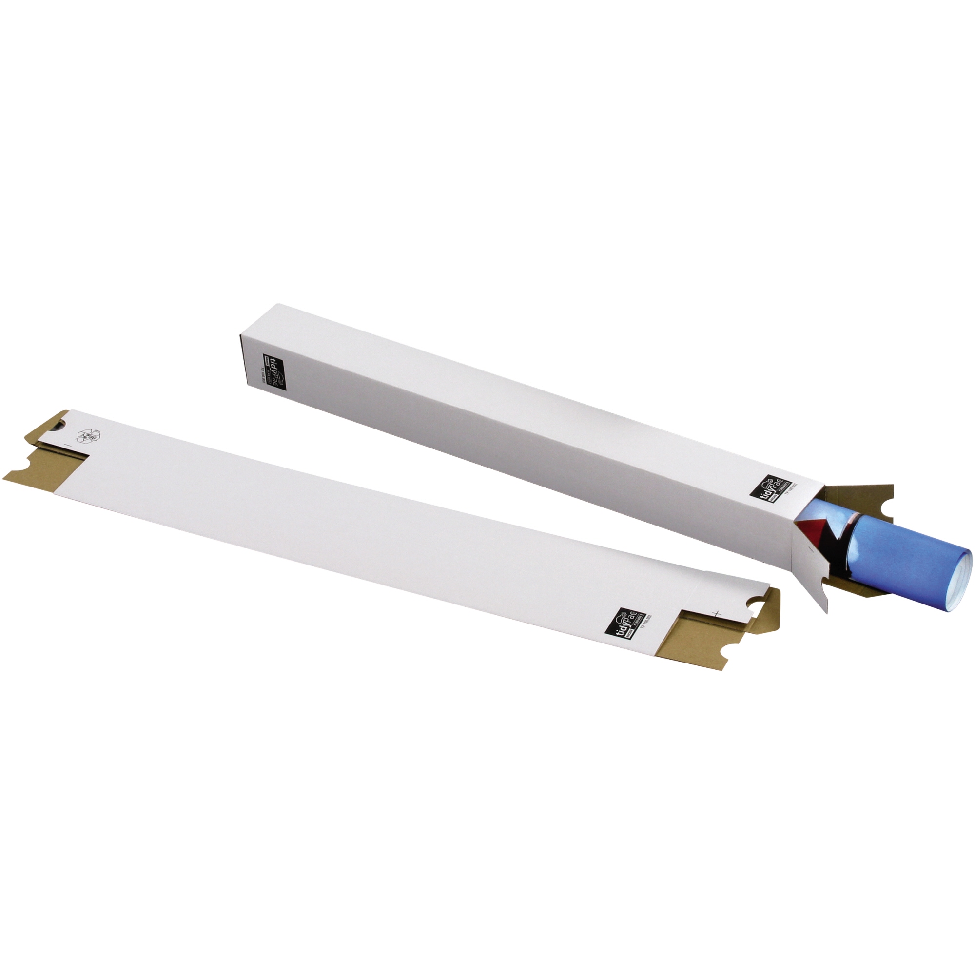 tidyPac® Versandhülse 7,5 x 7,5 x 75 cm (B x H x L) mit Steckverschluss Wellkarton weiß