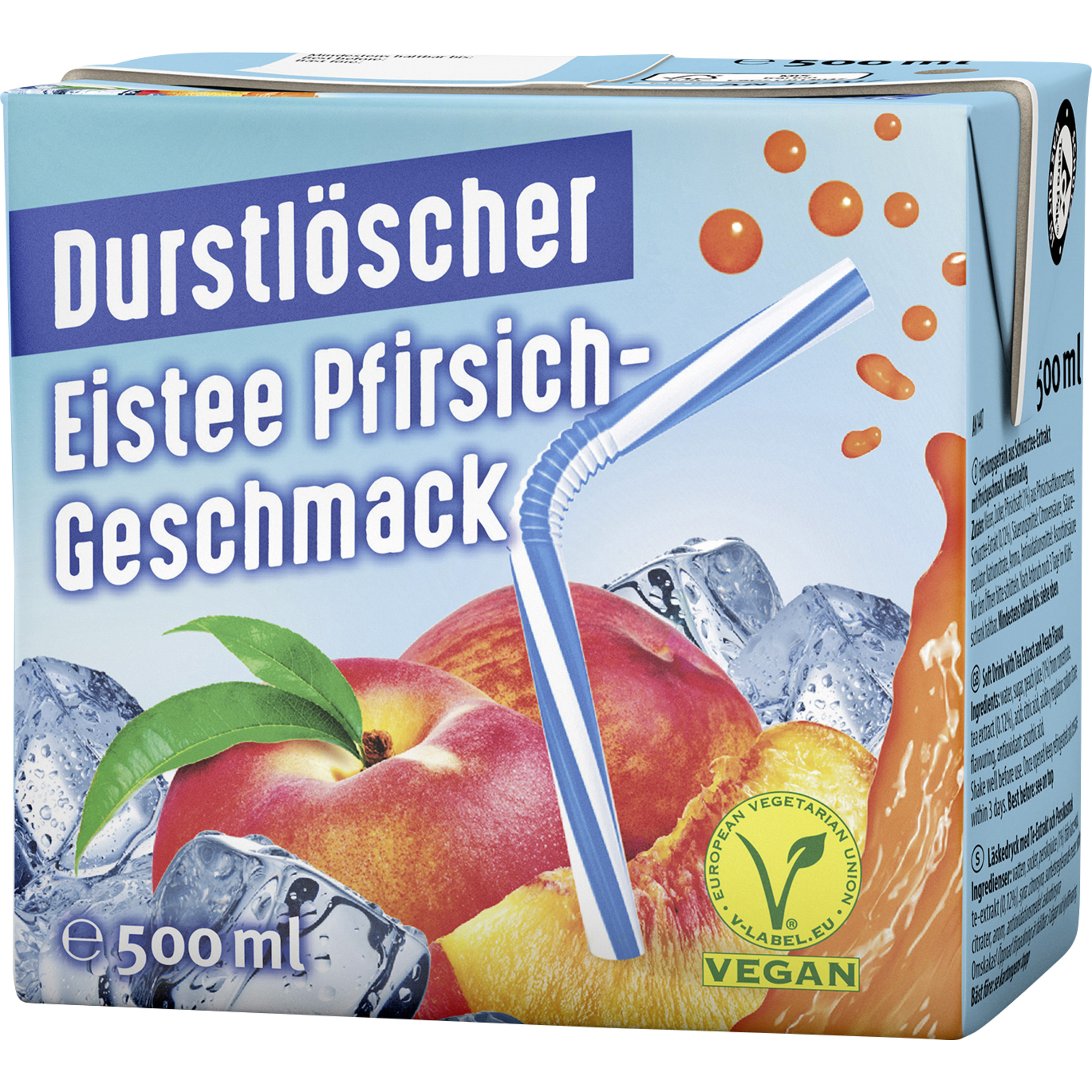 Durstlöscher Softdrink Eistee Pfirsich 12 x 0,5 l/Pack.