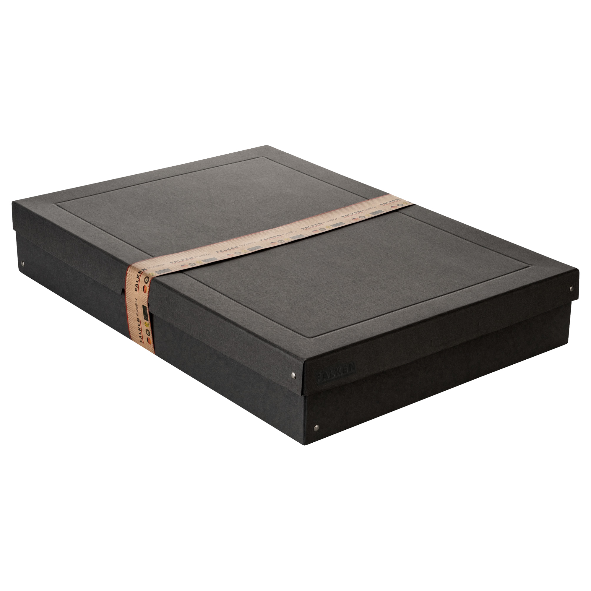 Falken Aufbewahrungsbox PureBox Black 44 x 10 x 62 cm (B x H x T) DIN A2 Pappe schwarz