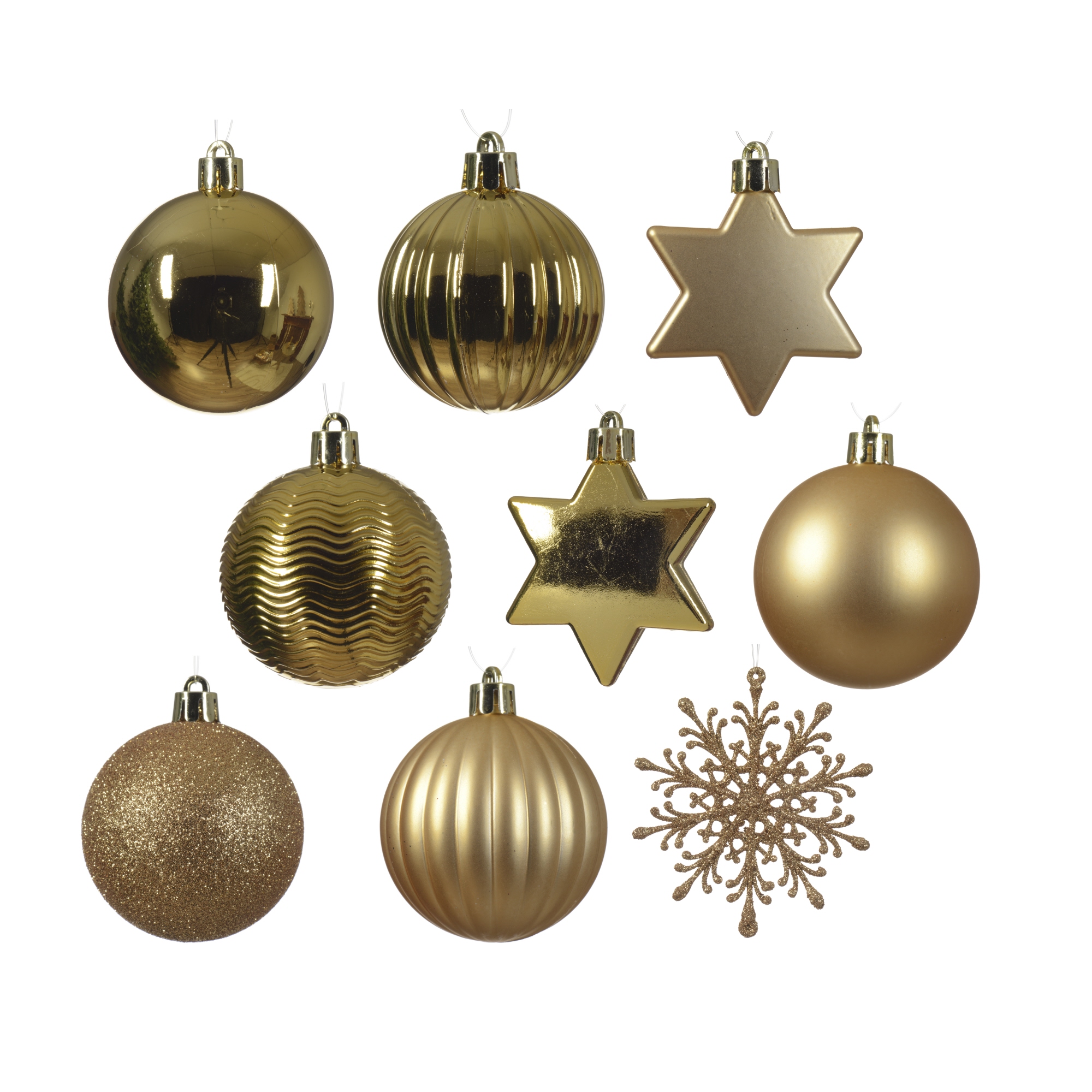 Christbaumschmuck Mix Material: Kunststoff Farbe: gold 40 St./Pack.