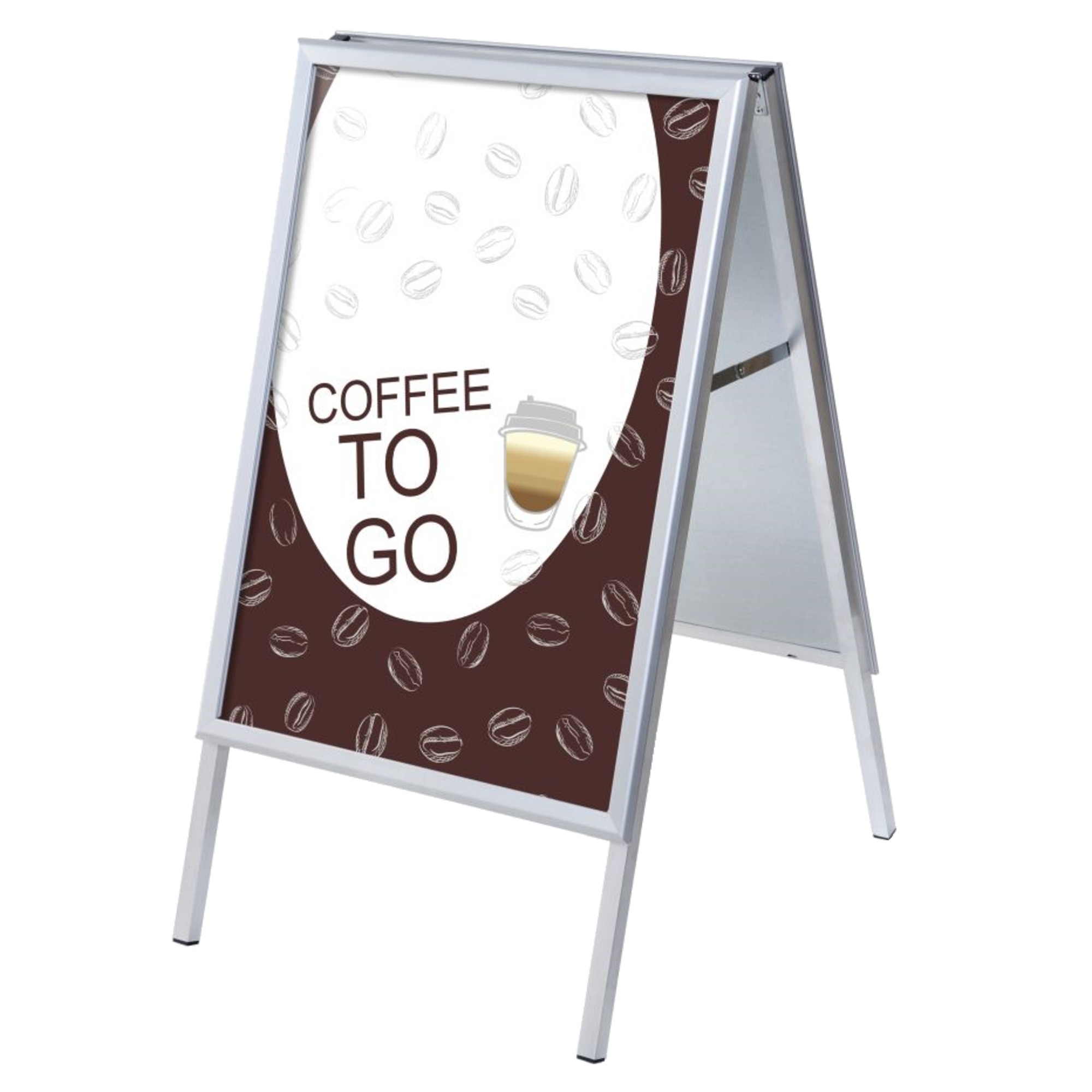 Showdown® Displays Kundenstopper 63,9 x 109,4 x 74,4 cm (B x H x T) DIN A1 Aluminium silber