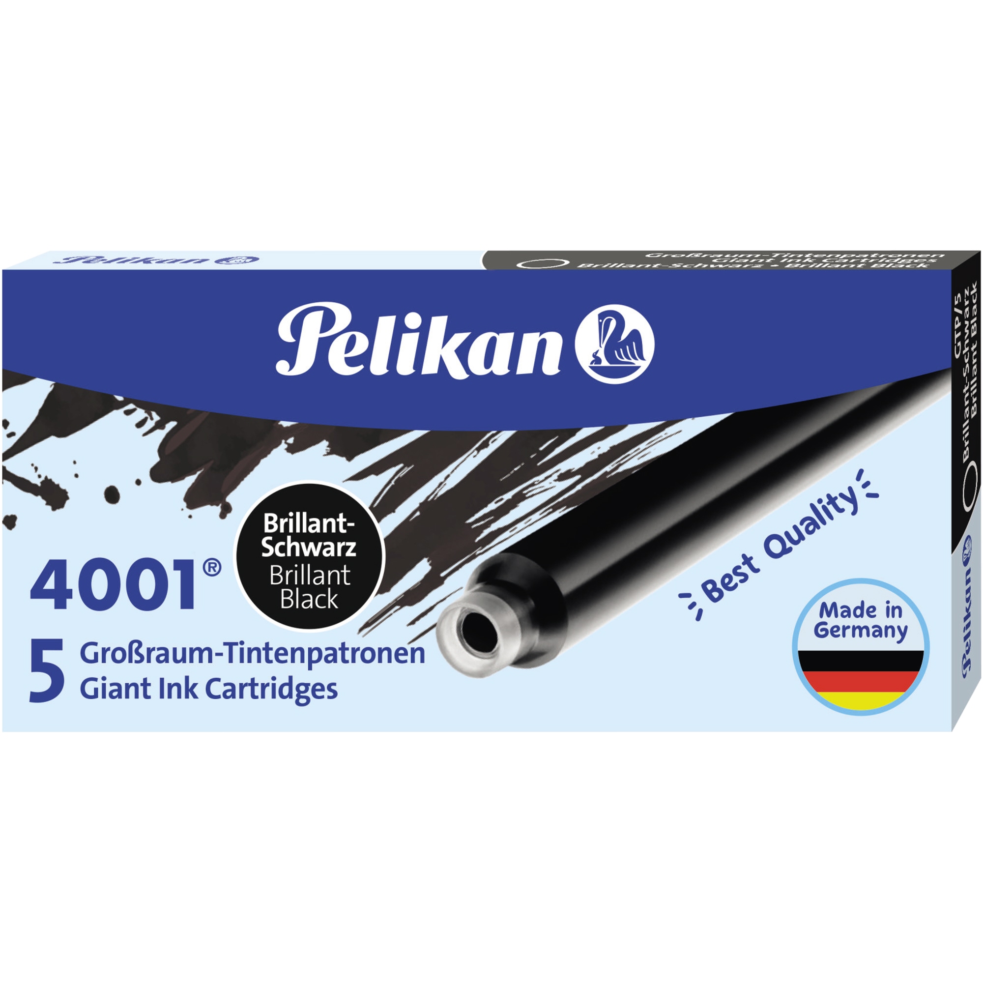 Pelikan Tintenpatrone 4001 GTP/5 Großraumtintenpatrone nicht löschbar brillantschwarz 5 St./Pack.