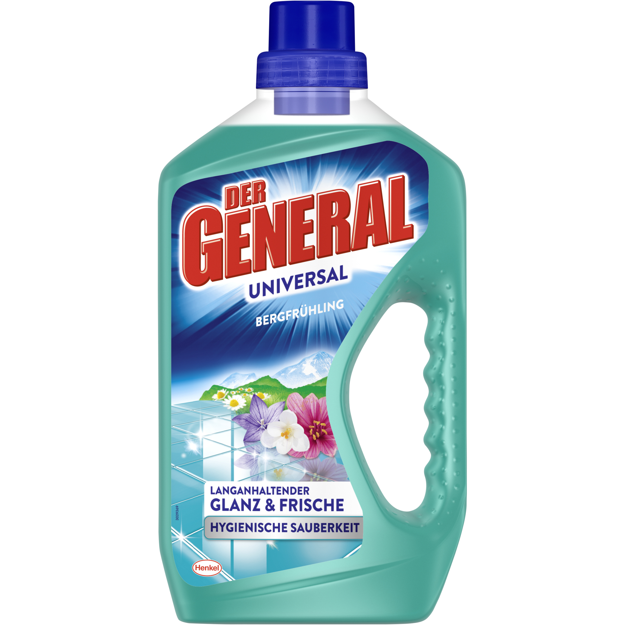 DER GENERAL Allzweckreiniger Universal Marmor, Granit, Parkett, lackiertes Holz Bergfrühling nicht dermatologisch getestet biologisch abbaubar 11-11,45 Flasche Kunststoff, 70 % recycelt recycelbar 0,75l