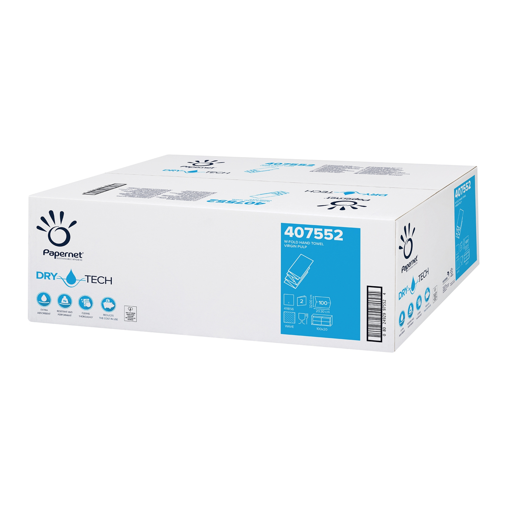 Papernet Papierhandtücher 20,3 x 32 cm (B x L) Zellstoff weiß 20 x 100 Bl./Pack.
