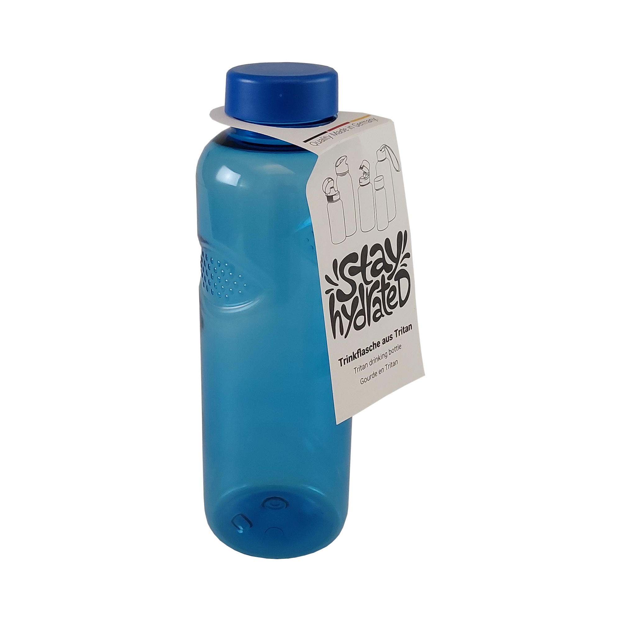 elasto Trinkflasche Carve Refresh 1l Tritan Kunststoff transparent-blau