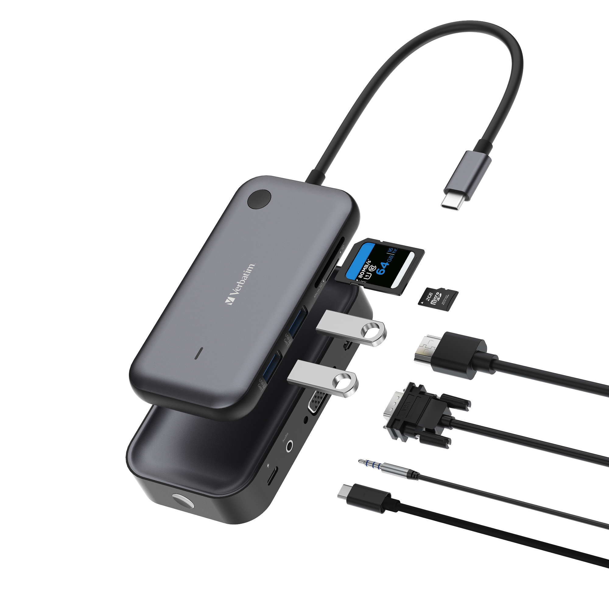 Verbatim USB-Hub Share my Screen WDA-01 USB-C schwarz