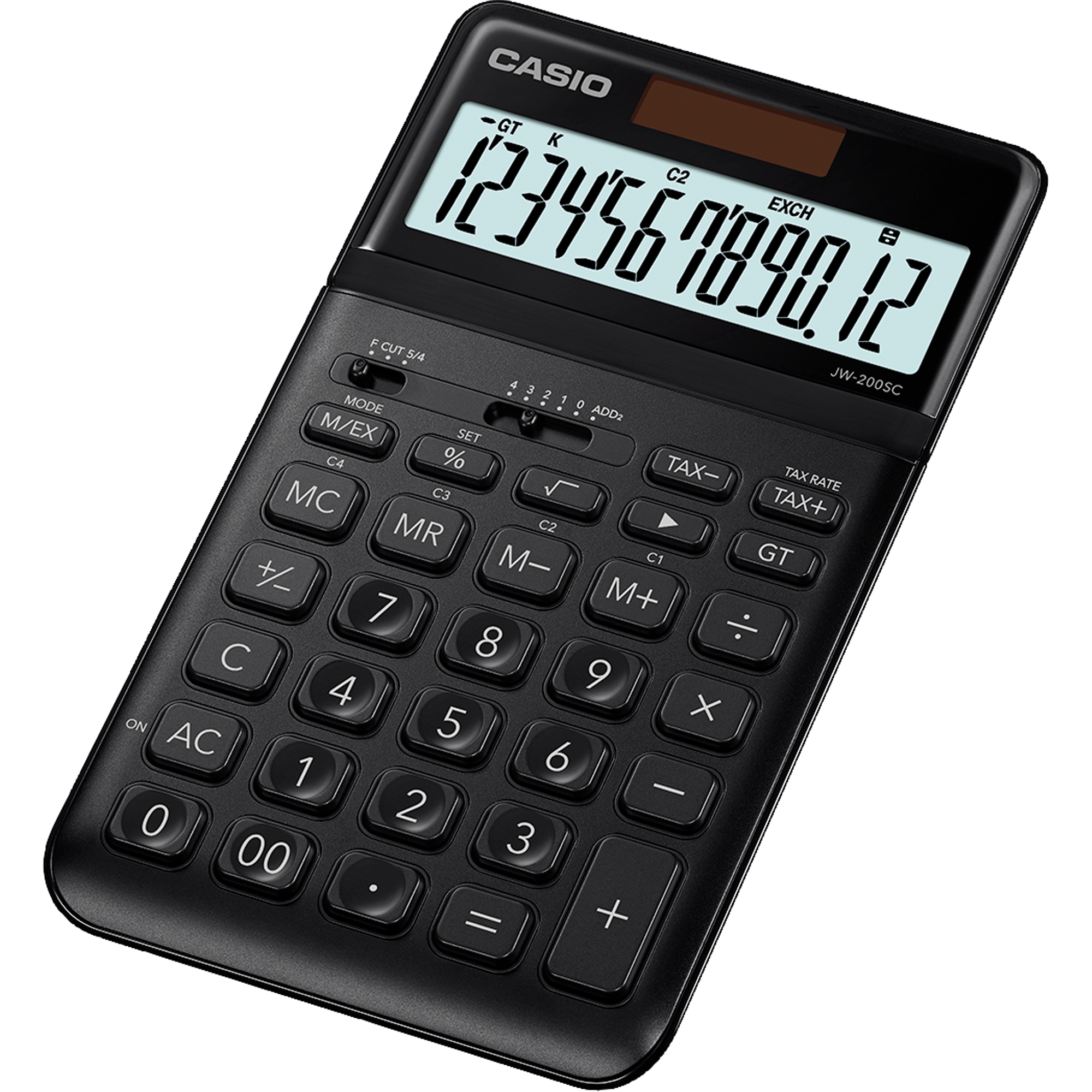 CASIO® Tischrechner JW-200SC 109 x 11 x 184 mm (B x H x T) Batterie, Solar-Energie schwarz
