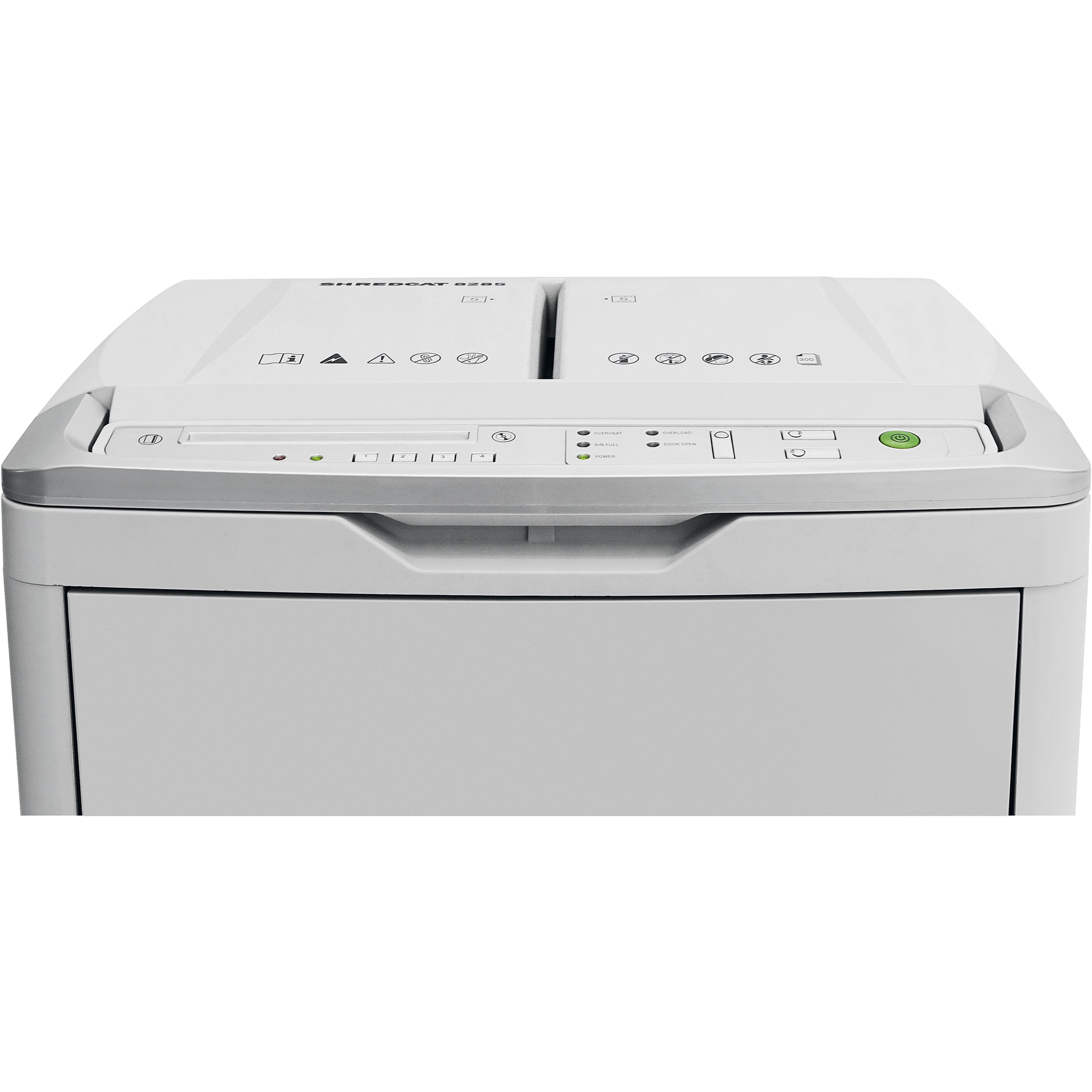 Shredcat Aktenvernichter SHREDCAT 8285 CC P-4 Papier, Heftklammern, Kreditkarten, CDs/DVDs Partikelschnitt 6 Bl. manuell, 350 Bl. automatisch hellgrau