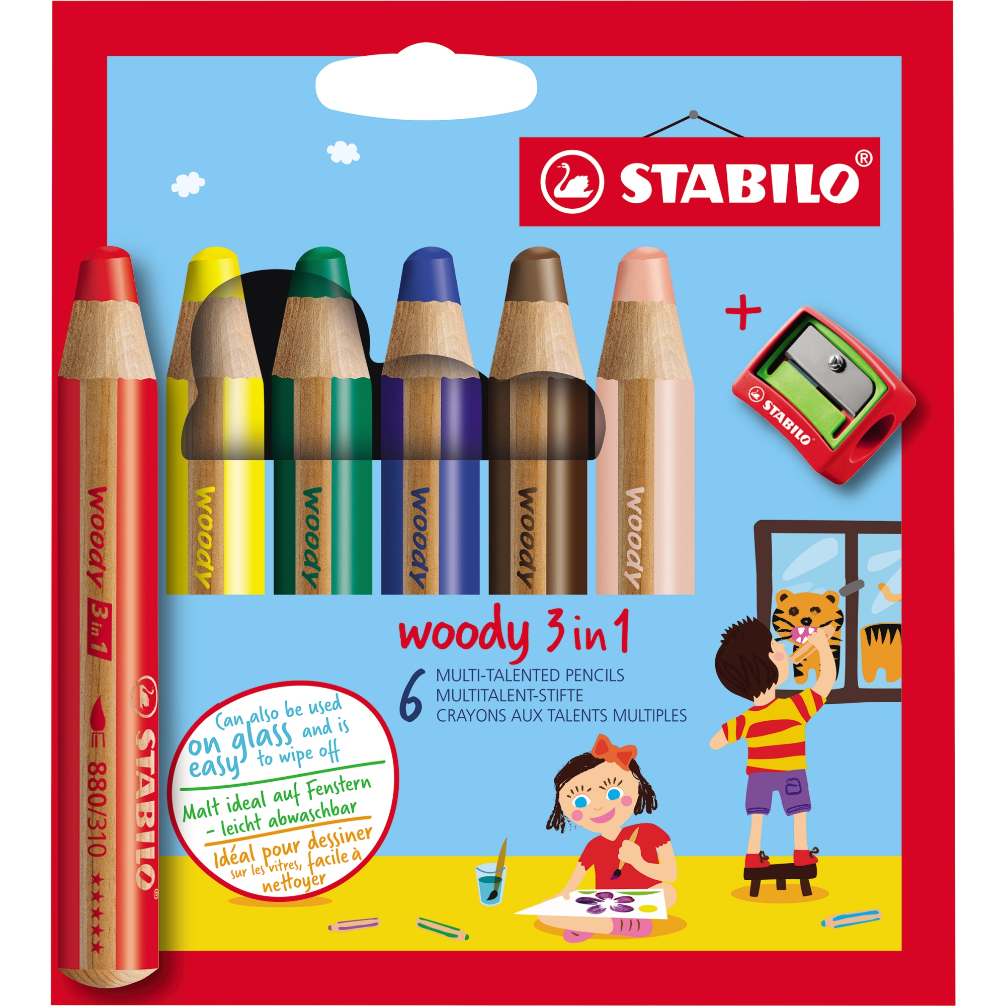 STABILO® Buntstift woody 3 in 1 6 St./Pack.