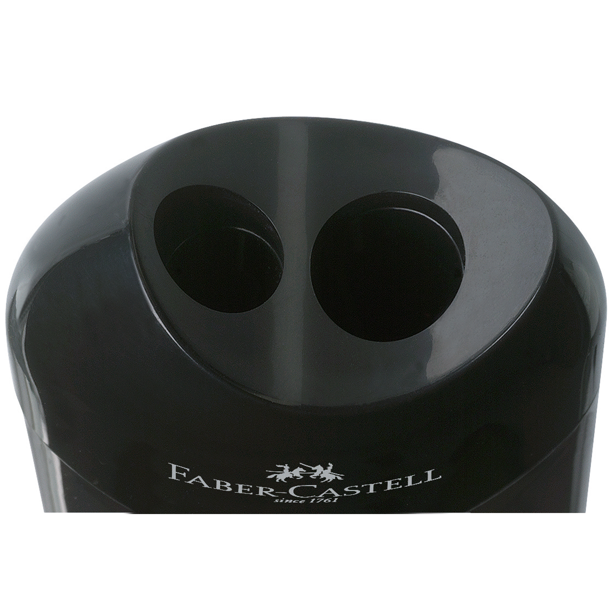 Faber-Castell Doppelspitzdose 8 und 11mm oval Material des Spitzers: Kunststoff Material des Behälters: Kunststoff schwarz