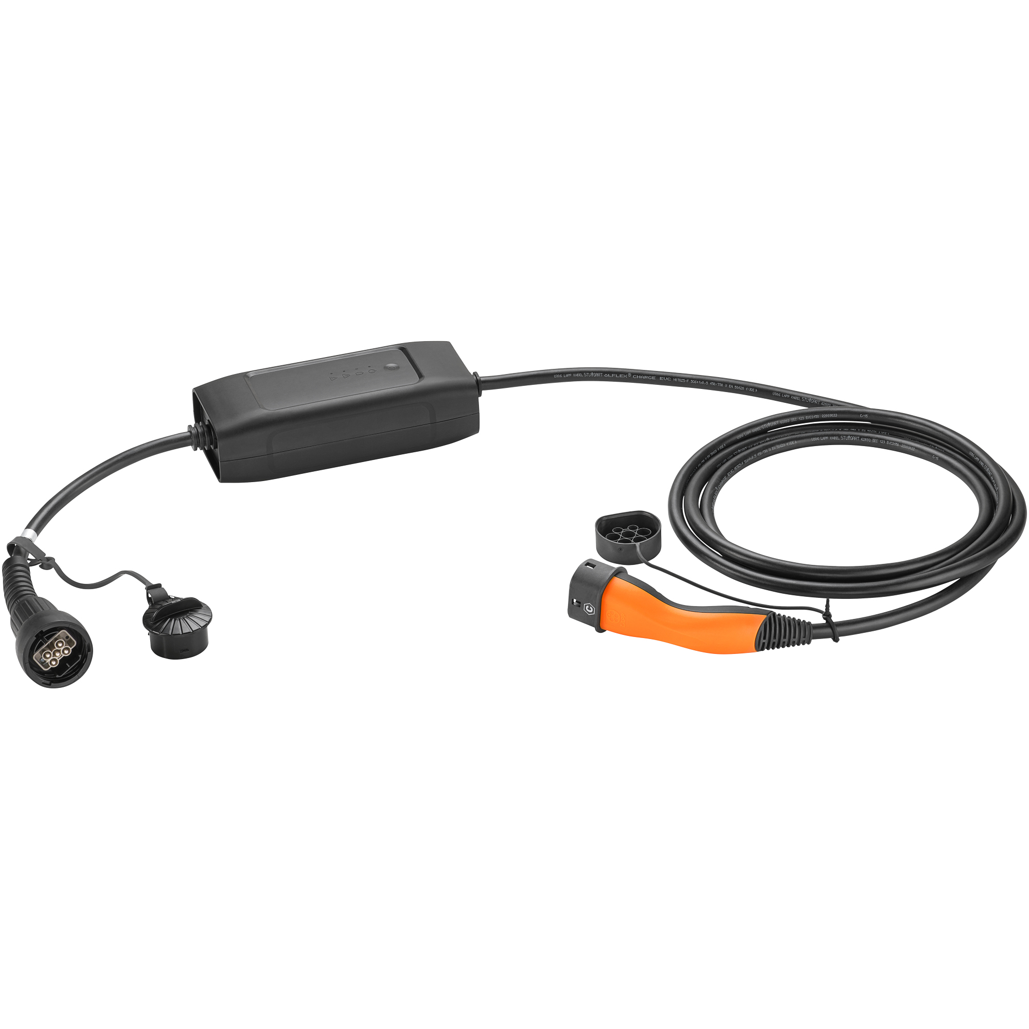 LAPP Mobile Ladestation Elektroauto Universal Plug-in-Hybrid (PHEV) und batterieelektrische Fahrzeuge (BEV) Schuko-Stecker/CEE-Stecker, CEE Stecker rot, 5-polig 3ph/CEE-Stecker Typ 2 Kupplung/CEE-Buchse 22 kW 6m