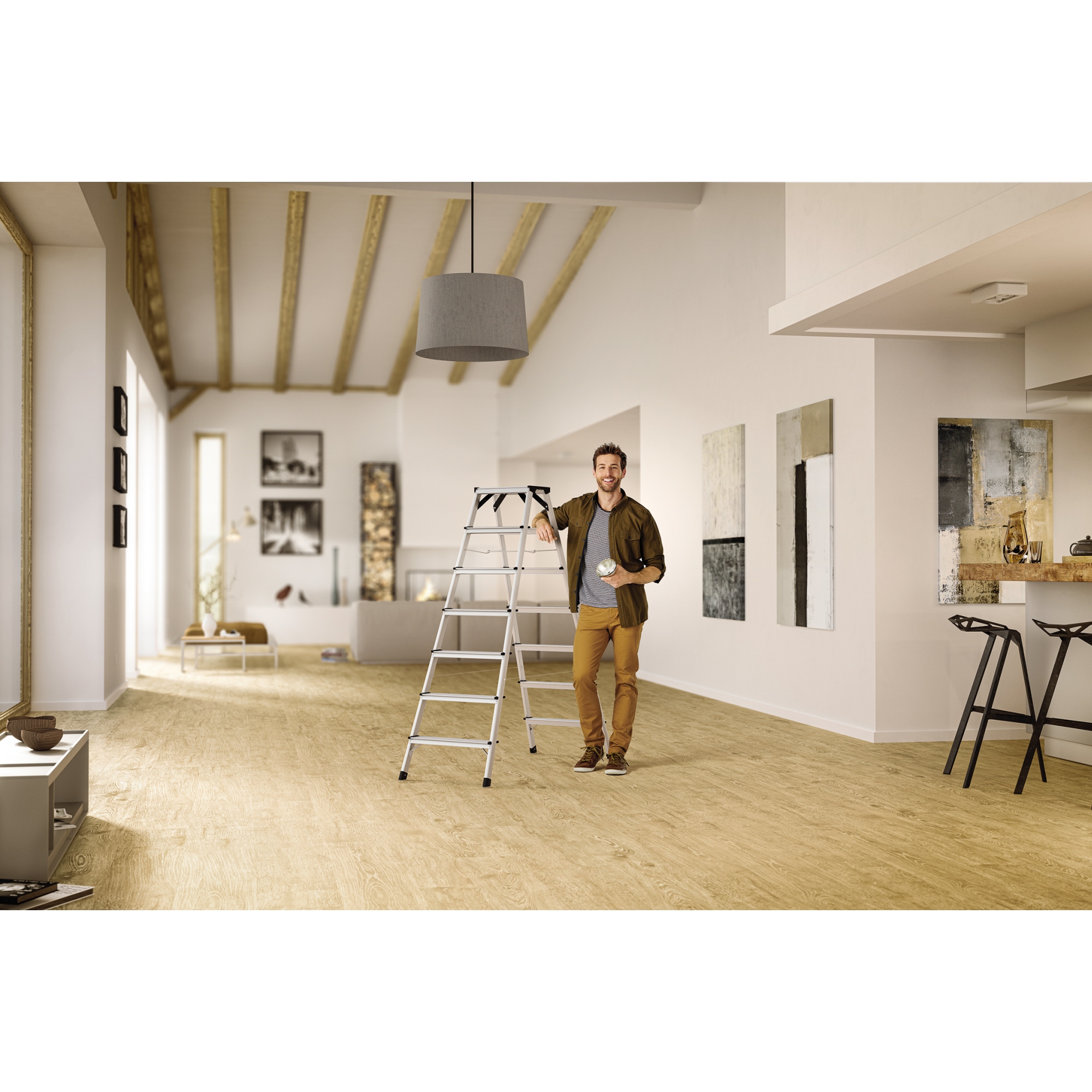 Hailo Stehleiter D60 Standardline 3,09m Aluminium, eloxiert alu